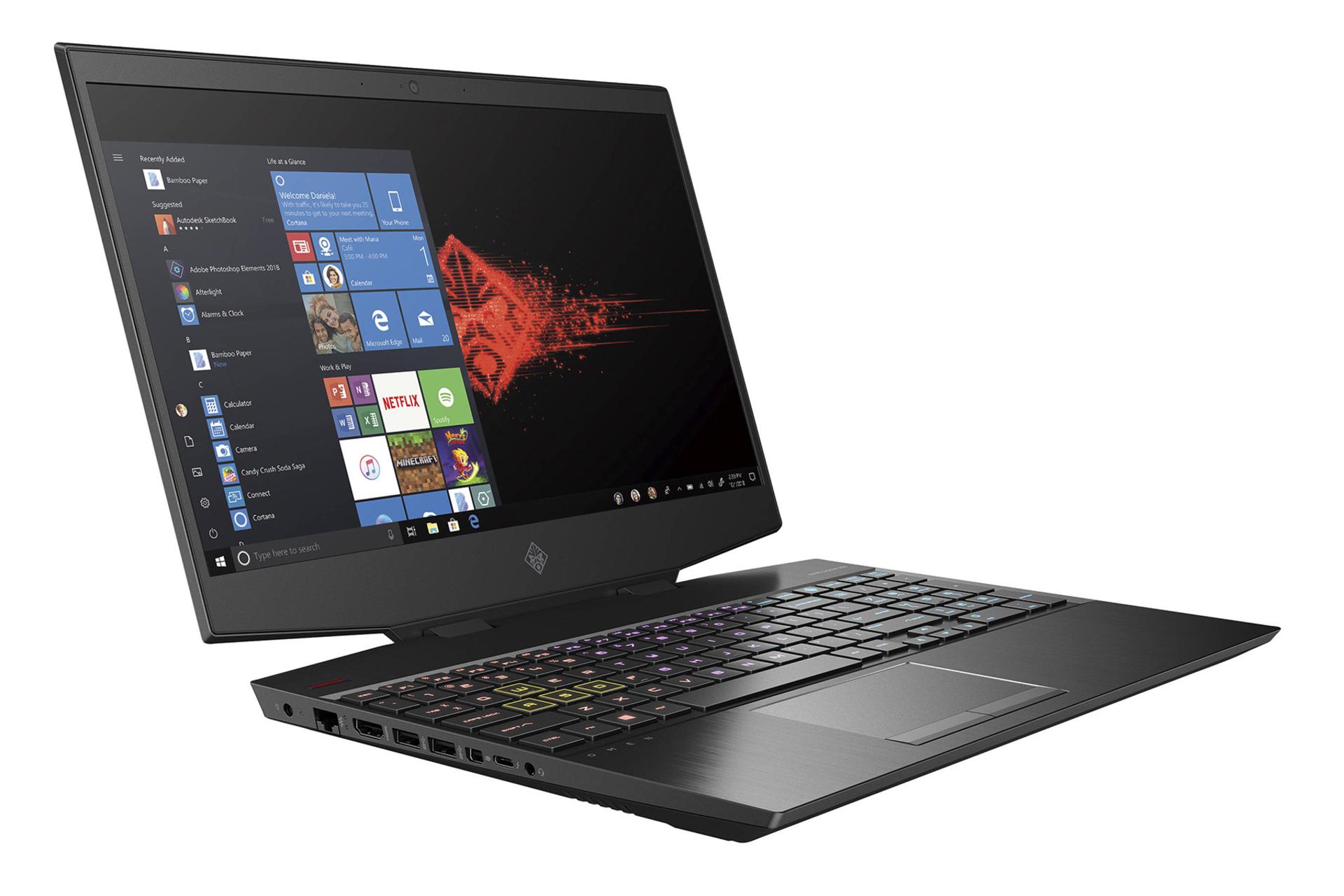 نمای نیمرخ چپ لپ تاپ اچ پی اومن 15-dh1001ne