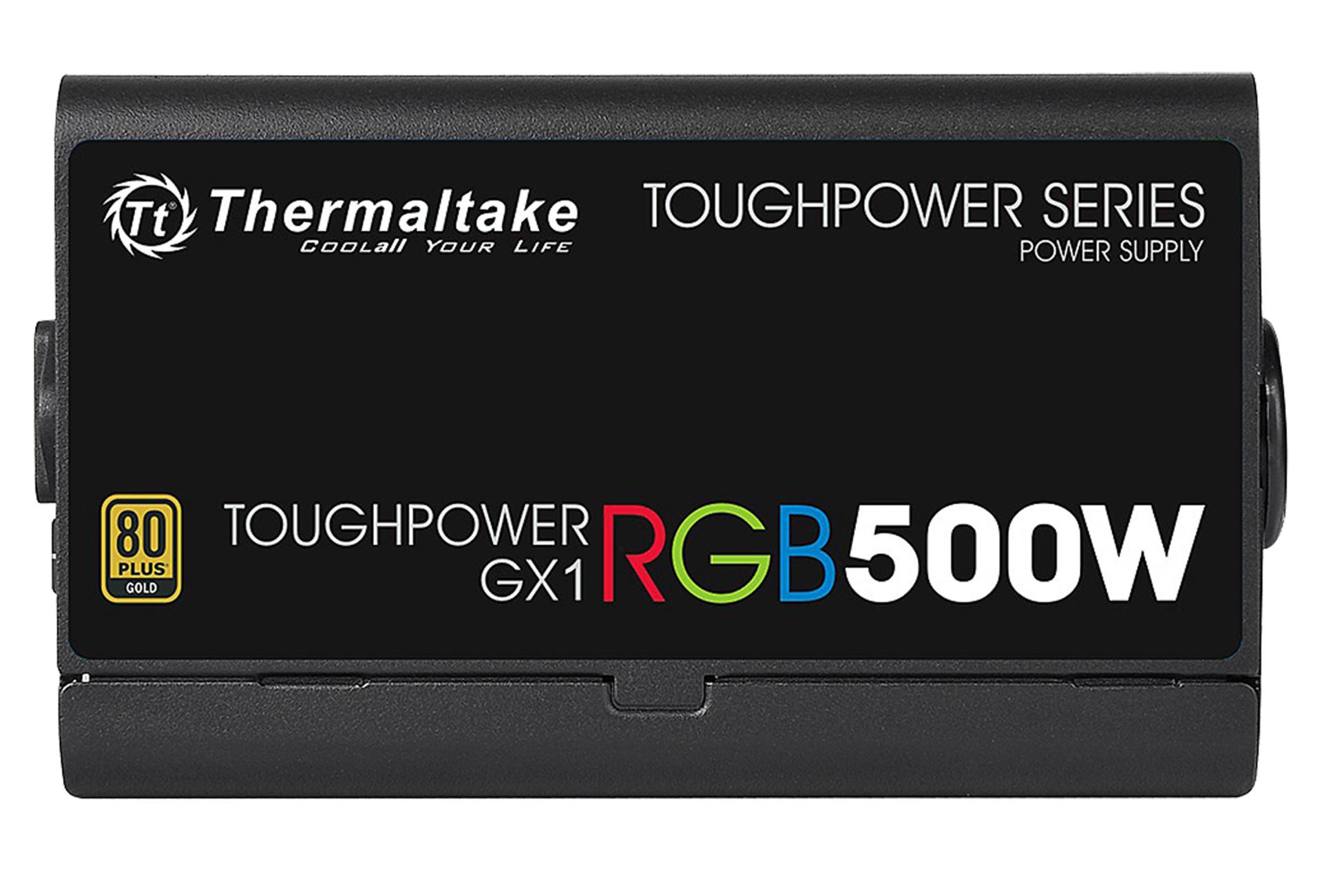 نمای پشت پاور کامپیوتر ترمالتیک Toughpower GX1 RGB با توان 500 وات