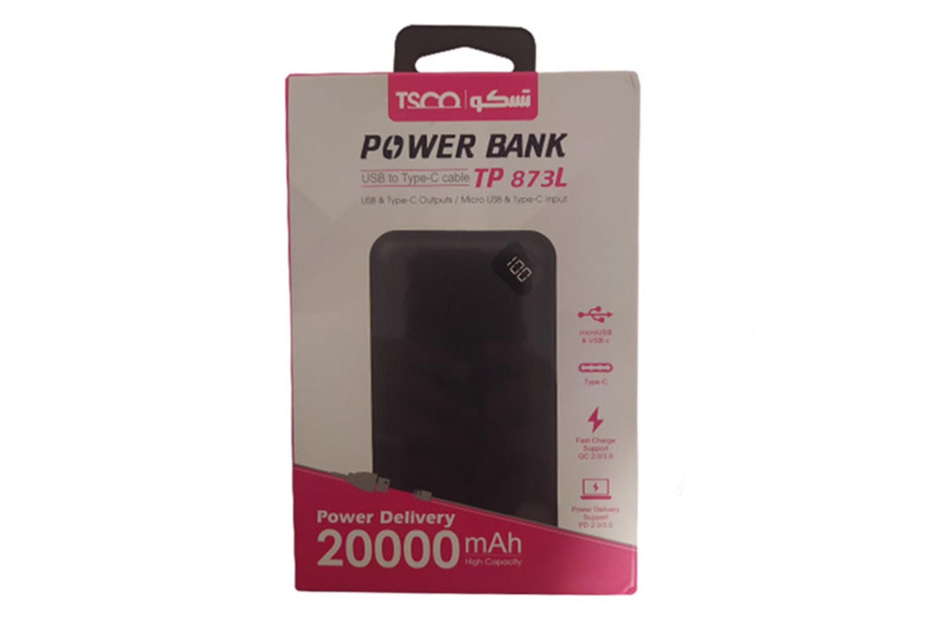 نمای جعبه پاور بانک تسکو TP 837L