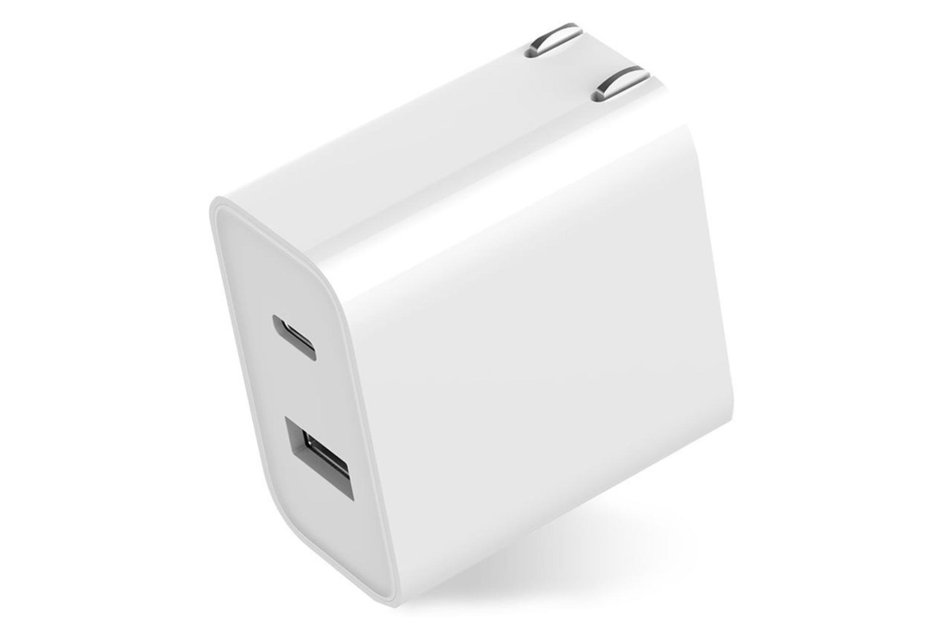 نمای جانبی شارژر شیائومی Mi 30W 1A1C USB Charger AD16ZM