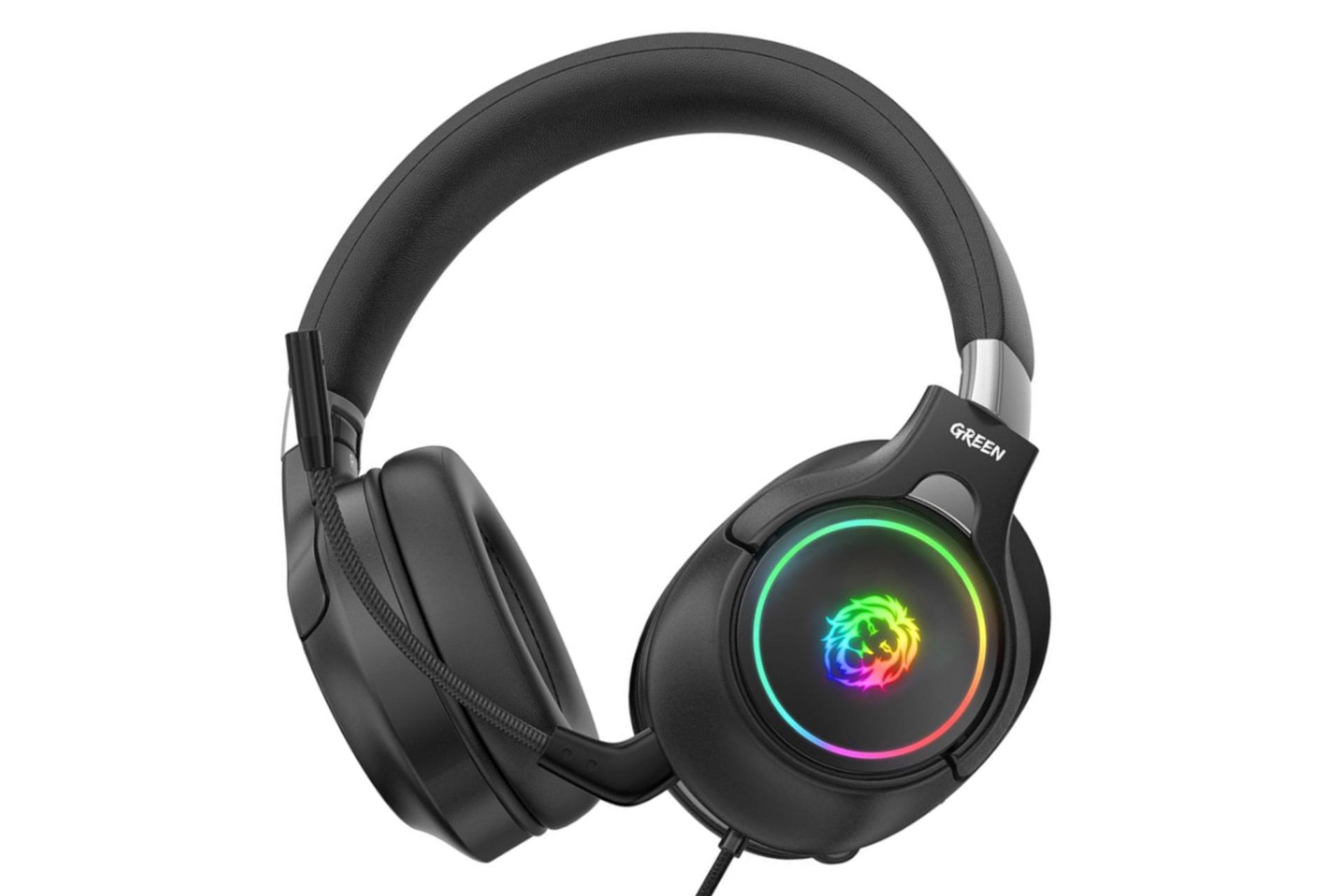 نمای روبرو هدست گیمینگ گرین لیون Green Lion K10 RGB