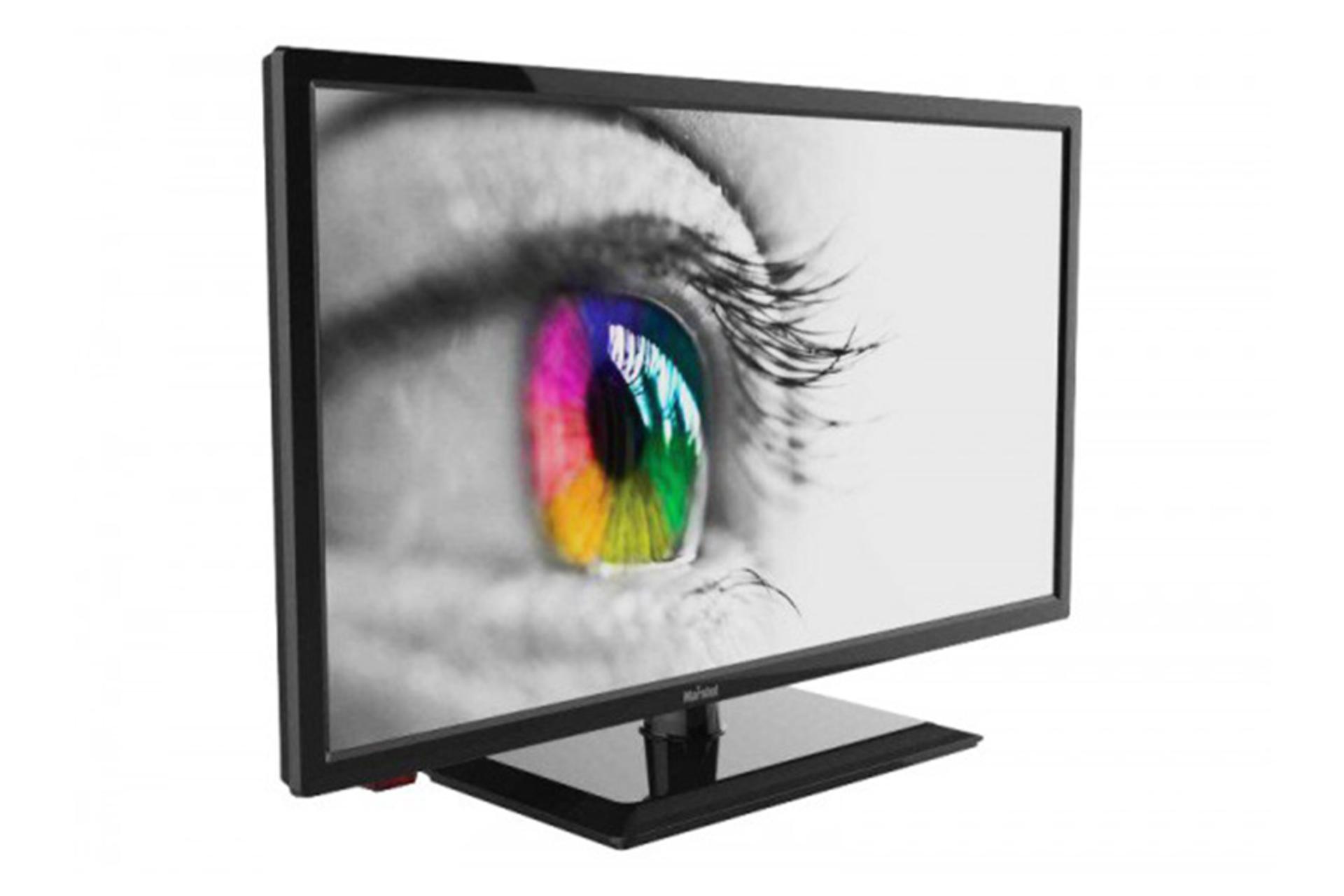 نمای نیمرخ تلویزیون مارشال ME-2014 با صفحه روشن