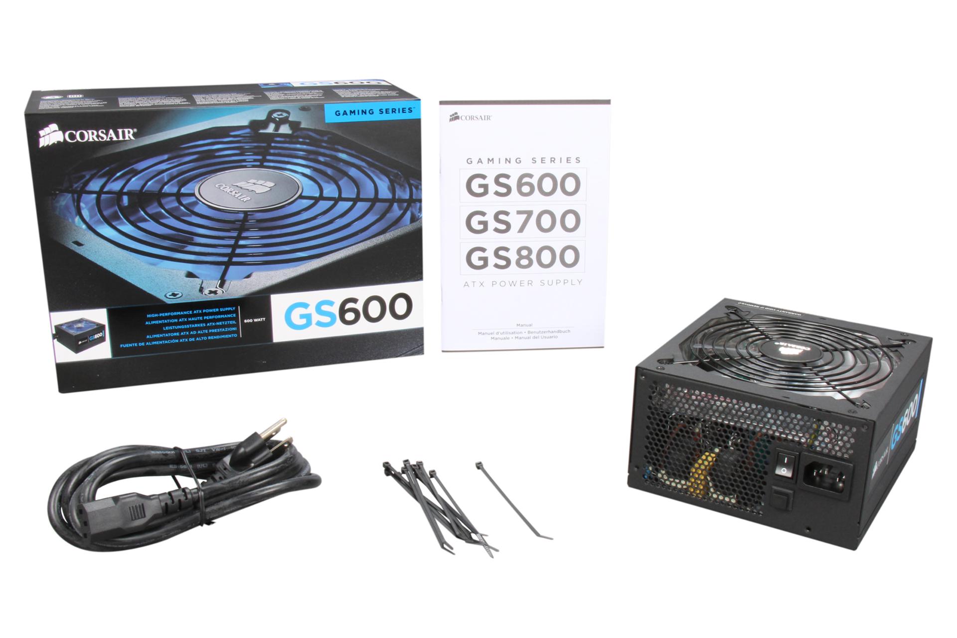 جعبه پاور کامپیوتر کورسیر GS600 Bronze CMPSU-600G با توان 600 وات