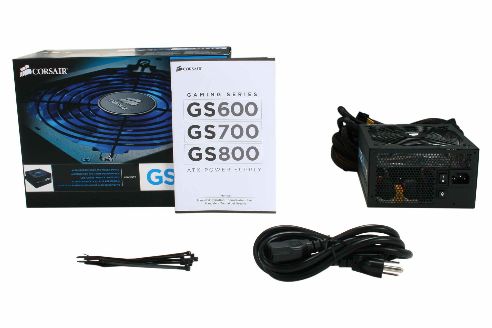 جعبه پاور کامپیوتر کورسیر GS800 CMPSU-800G با توان 800 وات
