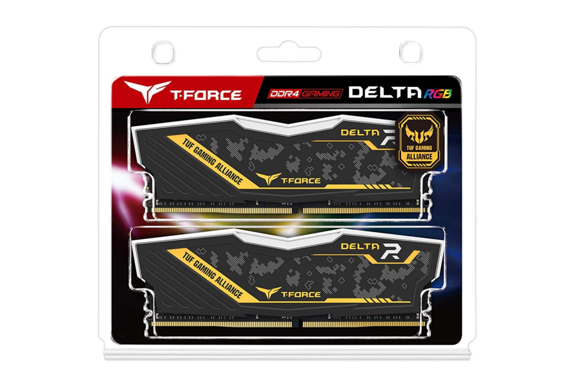 جعبه رم تیم گروپ T-FORCE DELTA TUF ظرفیت 32 گیگابایت (2x16) از نوع DDR4-3200