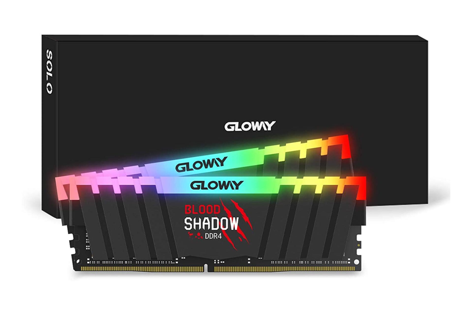 جعبه رم گلووی Blood shadow ظرفیت 16 گیگابایت (2x8) از نوع DDR4-3200