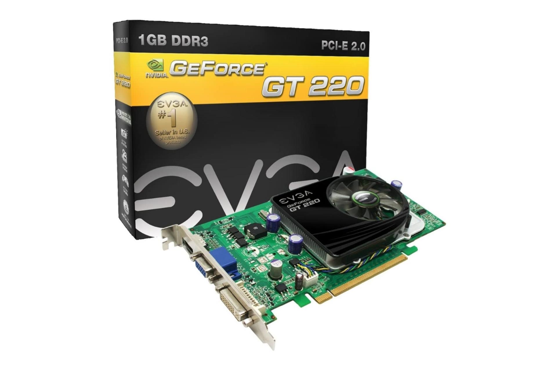 کارت گرافیکNVIDIA GeForce 220 به همراه جعبه