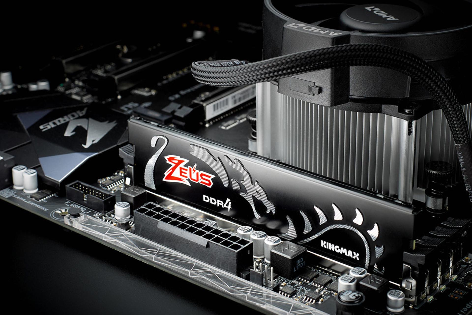 نمای نزدیک رم کینگ مکس Zeus Dragon ظرفیت 32 گیگابایت از نوع DDR4-3200