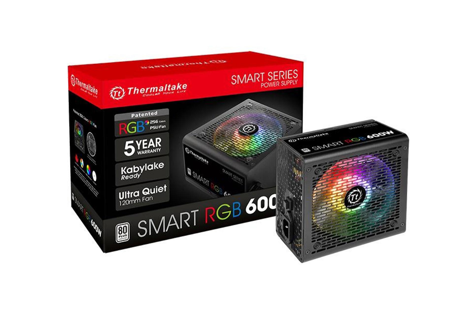 پاور کامپیوتر ترمالتیک Smart RGB 230V با توان 600 وات بسته بندی
