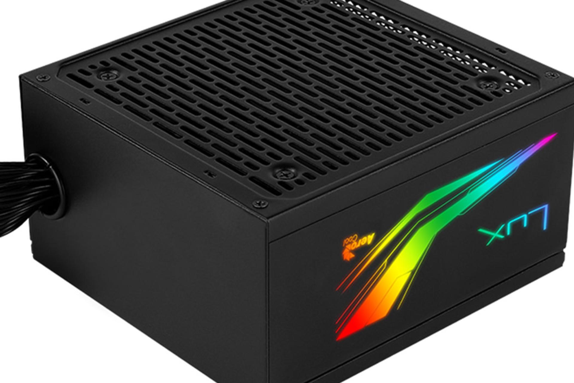 پاور کامپیوتر آیروکول LUX RGB با توان 750 وات نمای RGB