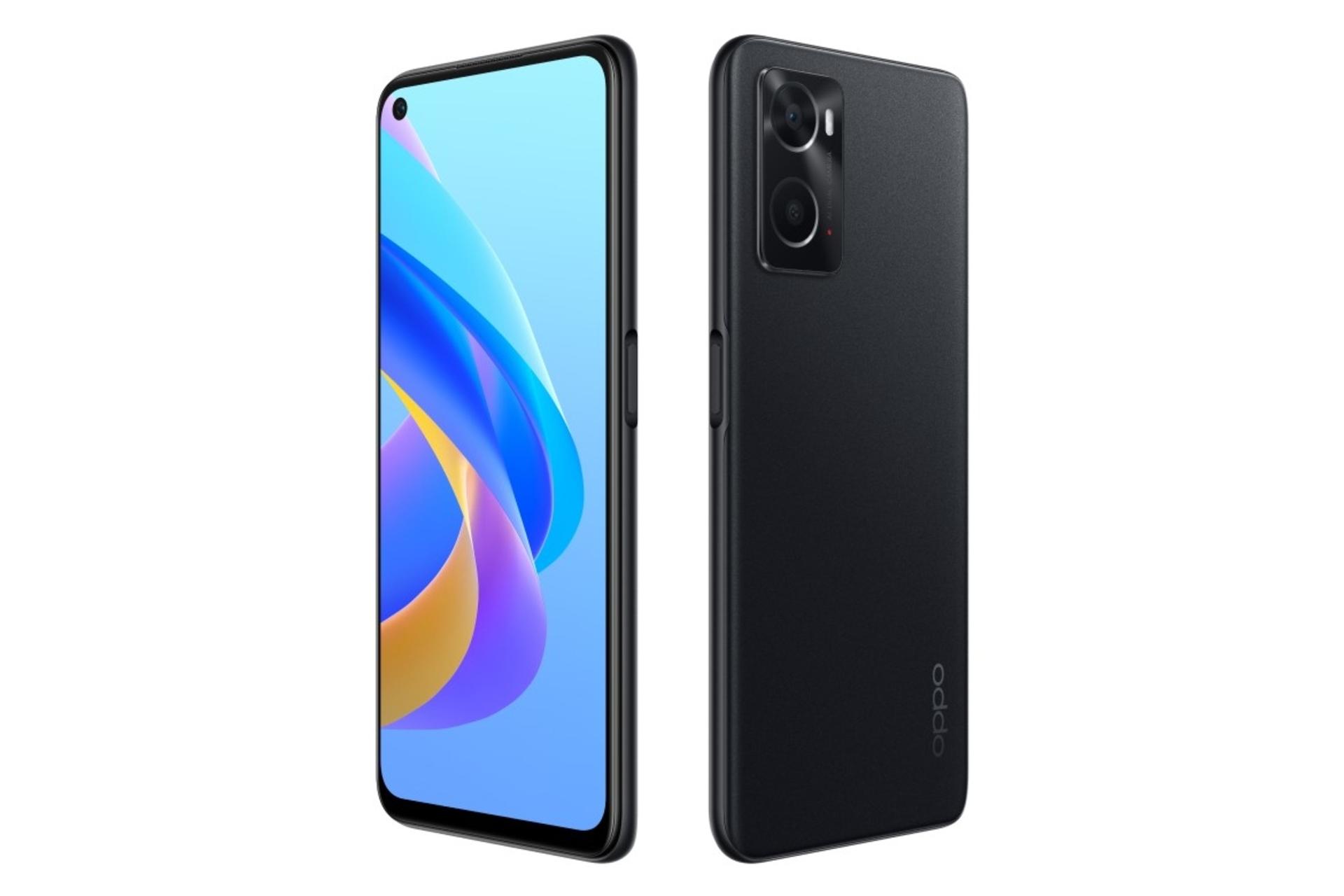 نمای جانبی گوشی موبایل اوپو Oppo A76 مشکی