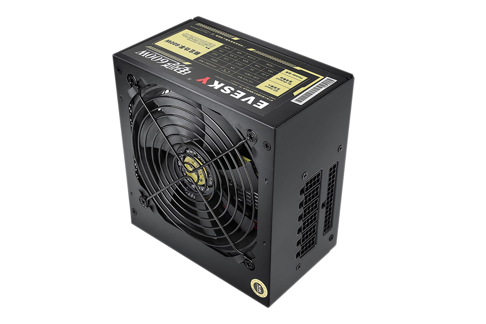 پاور کامپیوتر ایواسکای Gaming با توان 600 وات نمای ایستاده