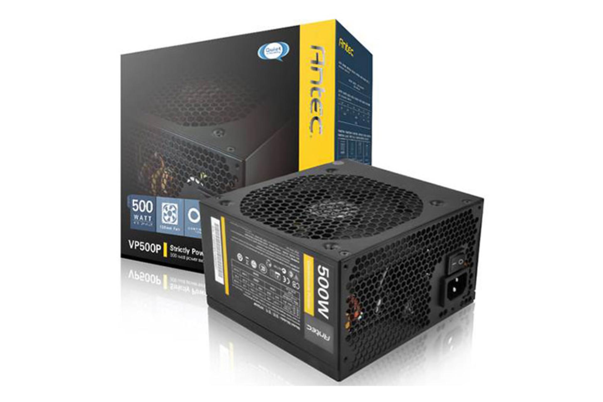 پاور کامپیوتر انتک VP500P V2 با توان 500 وات بسته بندی