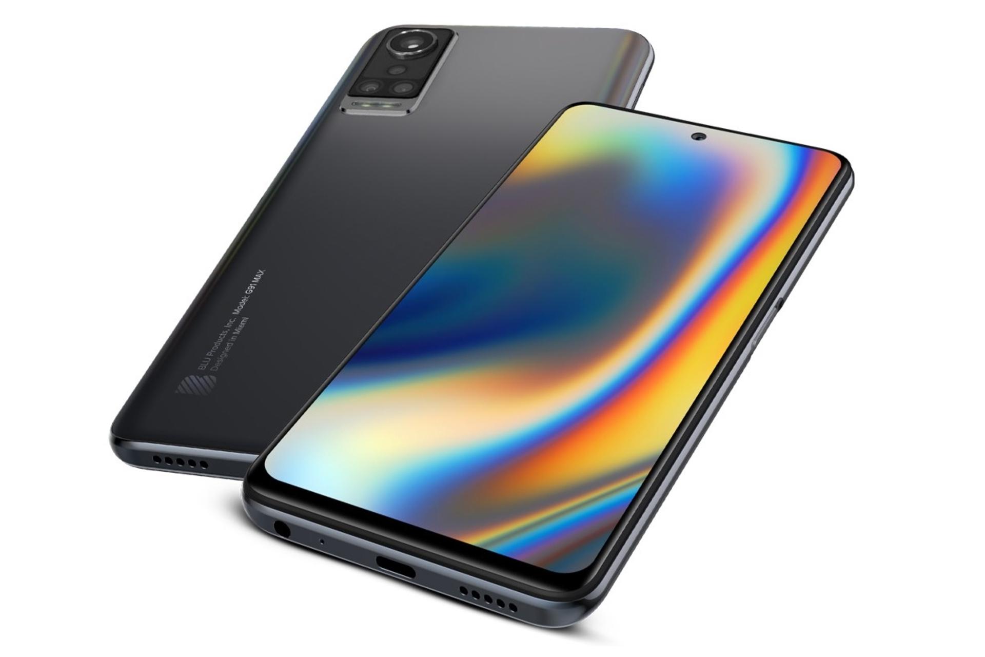 نمای پایین گوشی موبایل G91 مکس بلو / BLU G91 Max خاکستری تیره