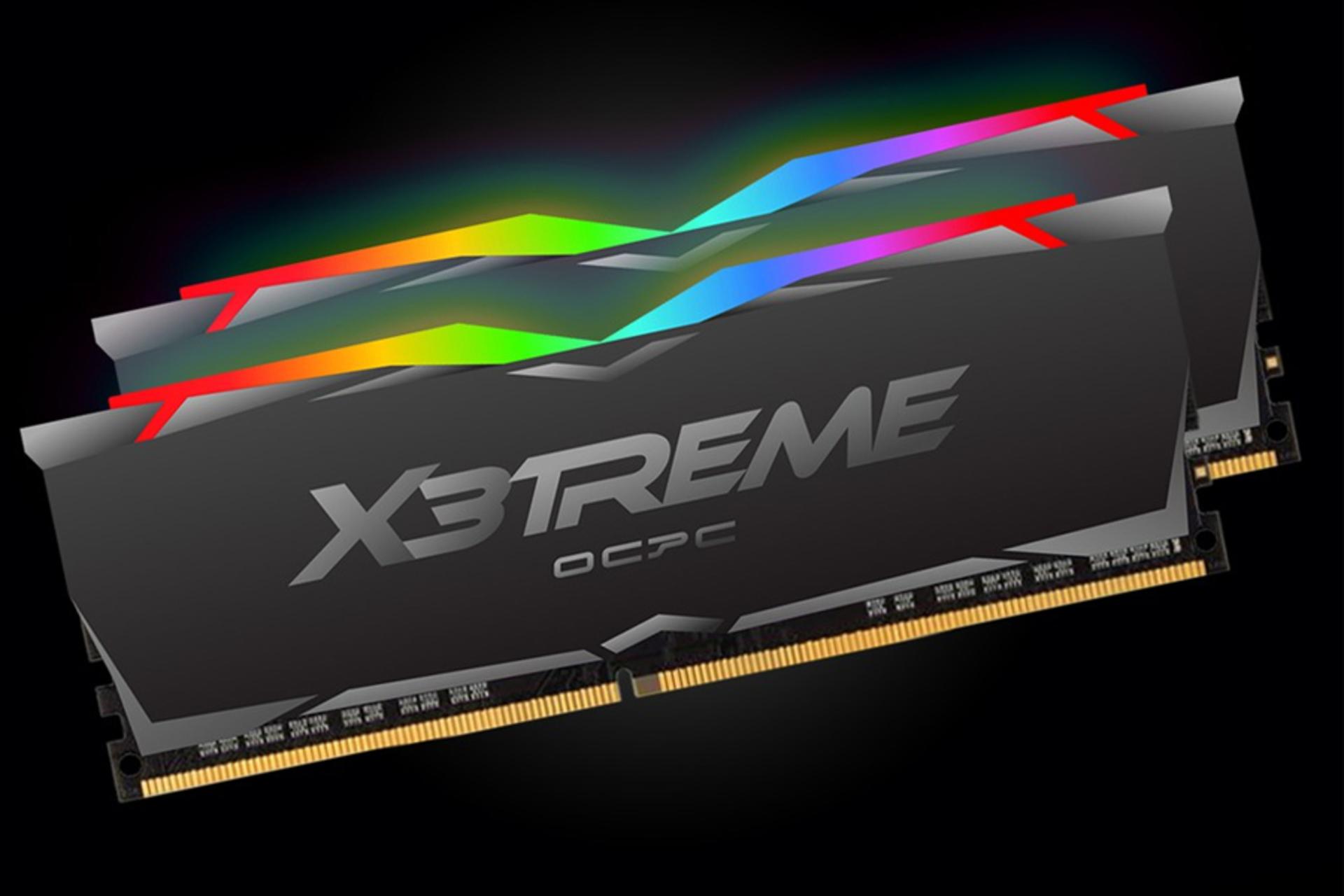 نمای جانبی رم او سی پی سی X3 RGB Black ظرفیت 16 گیگابایت (2x8) از نوع DDR4-4000