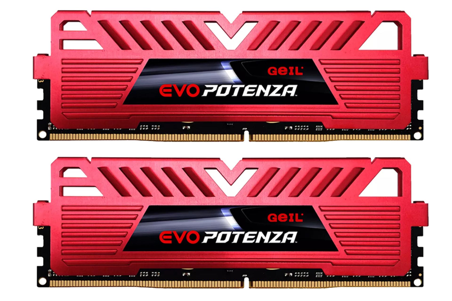 رنگ قرمز رم گیل EVO Potenza ظرفیت 16 گیگابایت (2x8) از نوع DDR4-3000