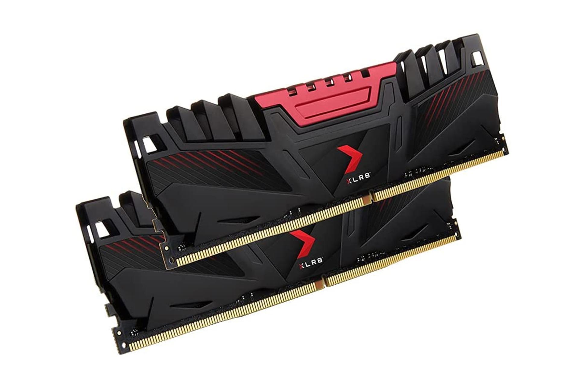 نمای کنار رم پی ان وای XLR8 ظرفیت 16 گیگابایت (2x8) از نوع DDR4-3200