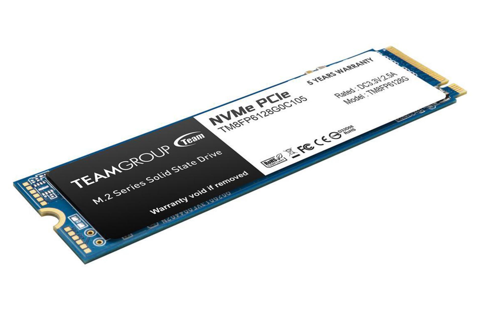 نمای چپ SSD تیم گروپ MP33 NVMe M.2 ظرفیت 128 گیگابایت