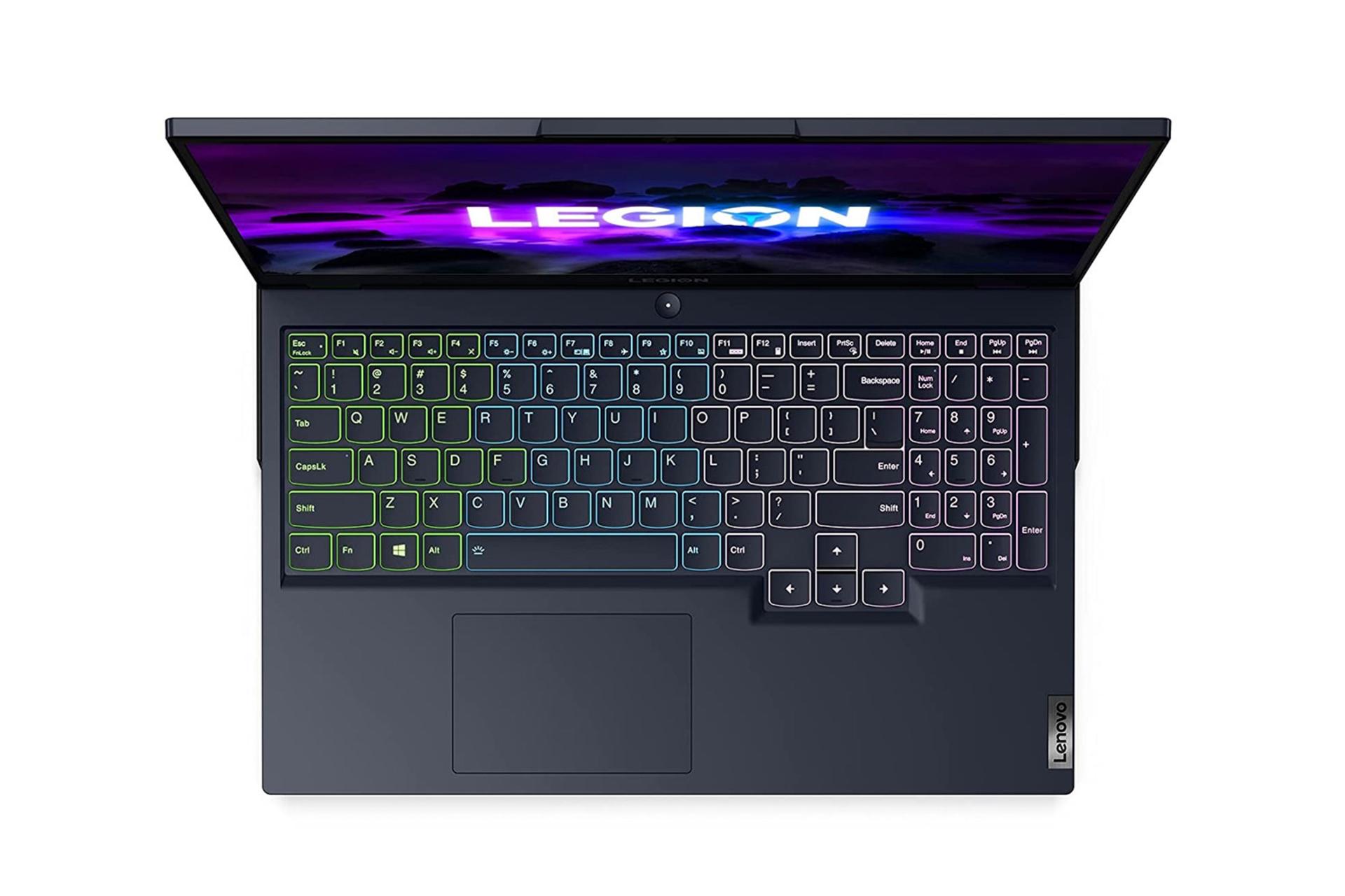 کیبورد و ترک پد لپ تاپ نمای جلو لپ تاپ lenovo-legion-5-15ach6 