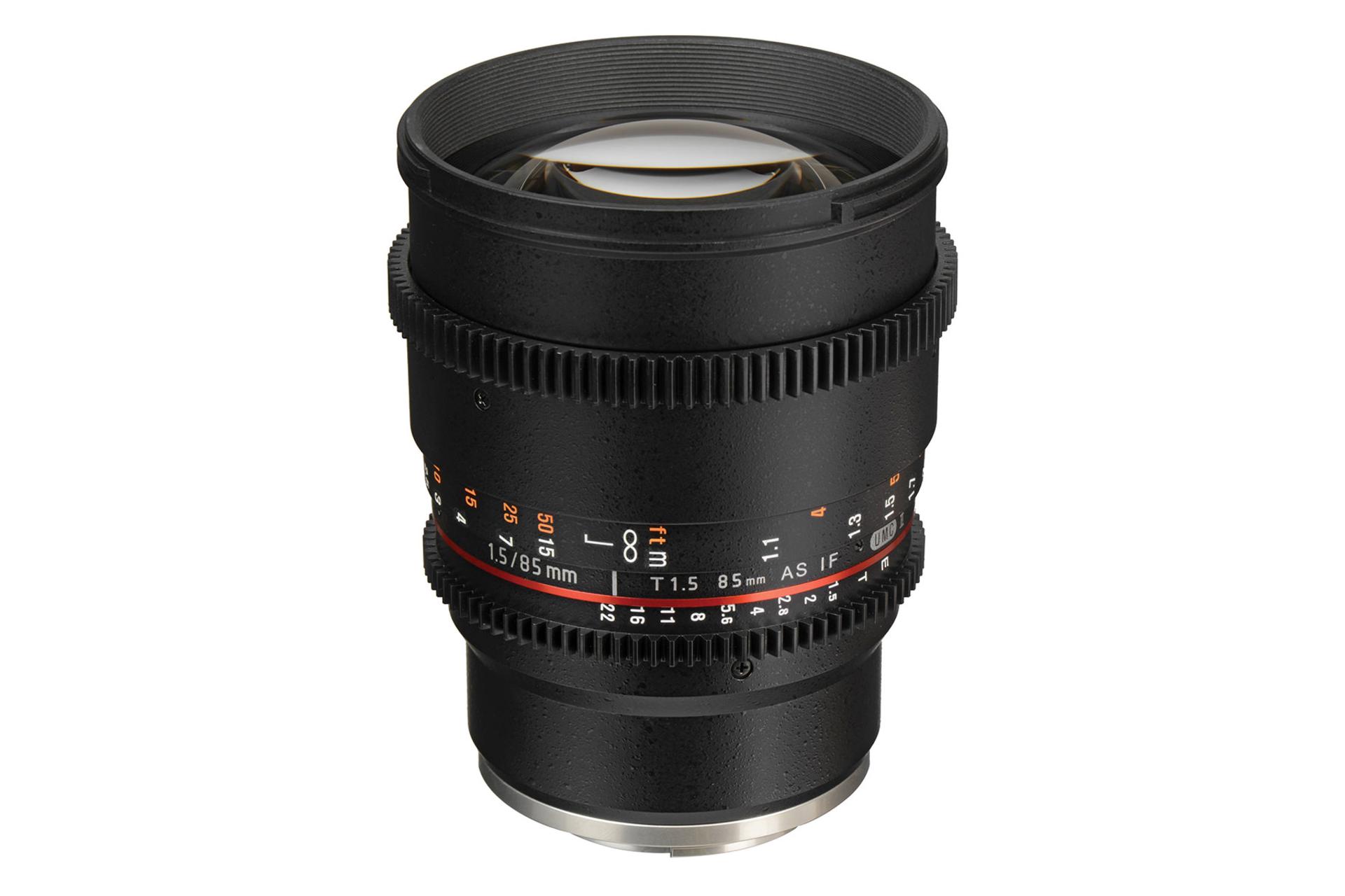  لنز سامیانگ 85mm T1.5 VDSLR AS IF UMC II نمای بالا