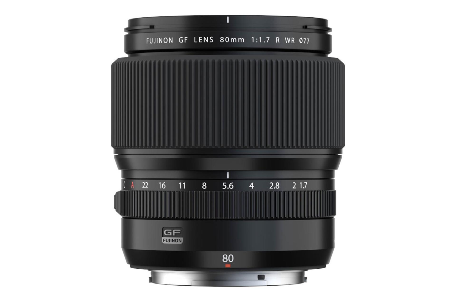 لنز فوجی فیلم GF 80mm F1.7 R WR نمای نزدیک