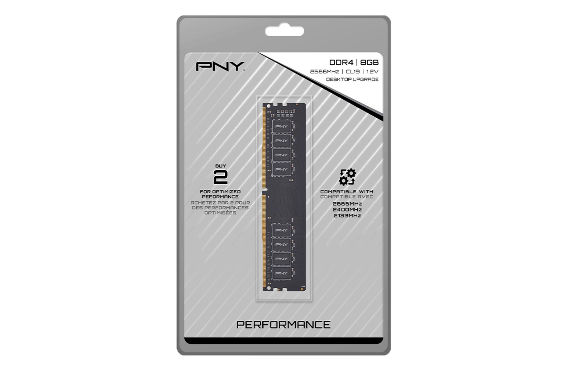 جعبه رم پی ان وای Performance ظرفیت 8 گیگابایت از نوع DDR4-2666