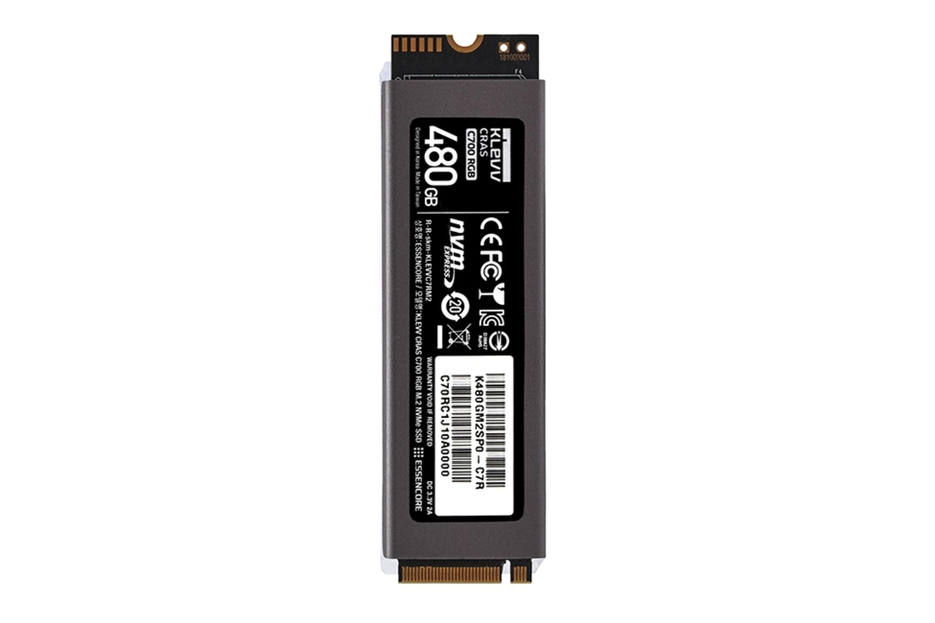 SSD کلو KLEVV CRAS C700 NVMe M.2 480GB ظرفیت 480 گیگابایت