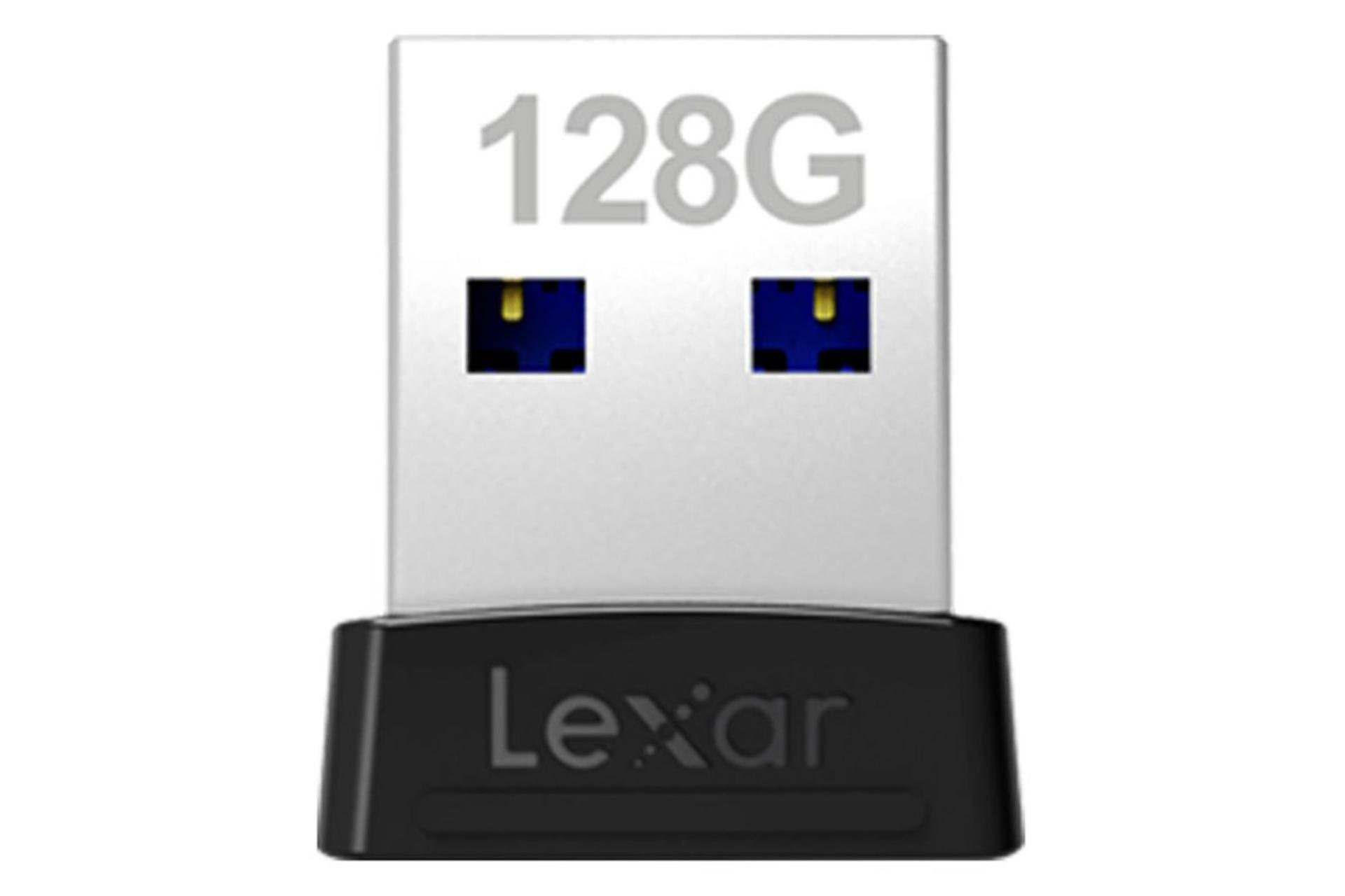 نمای روبرو فلش مموری لکسار مدل JumpDrive S47 Mini ظرفیت 128 گیگابایت