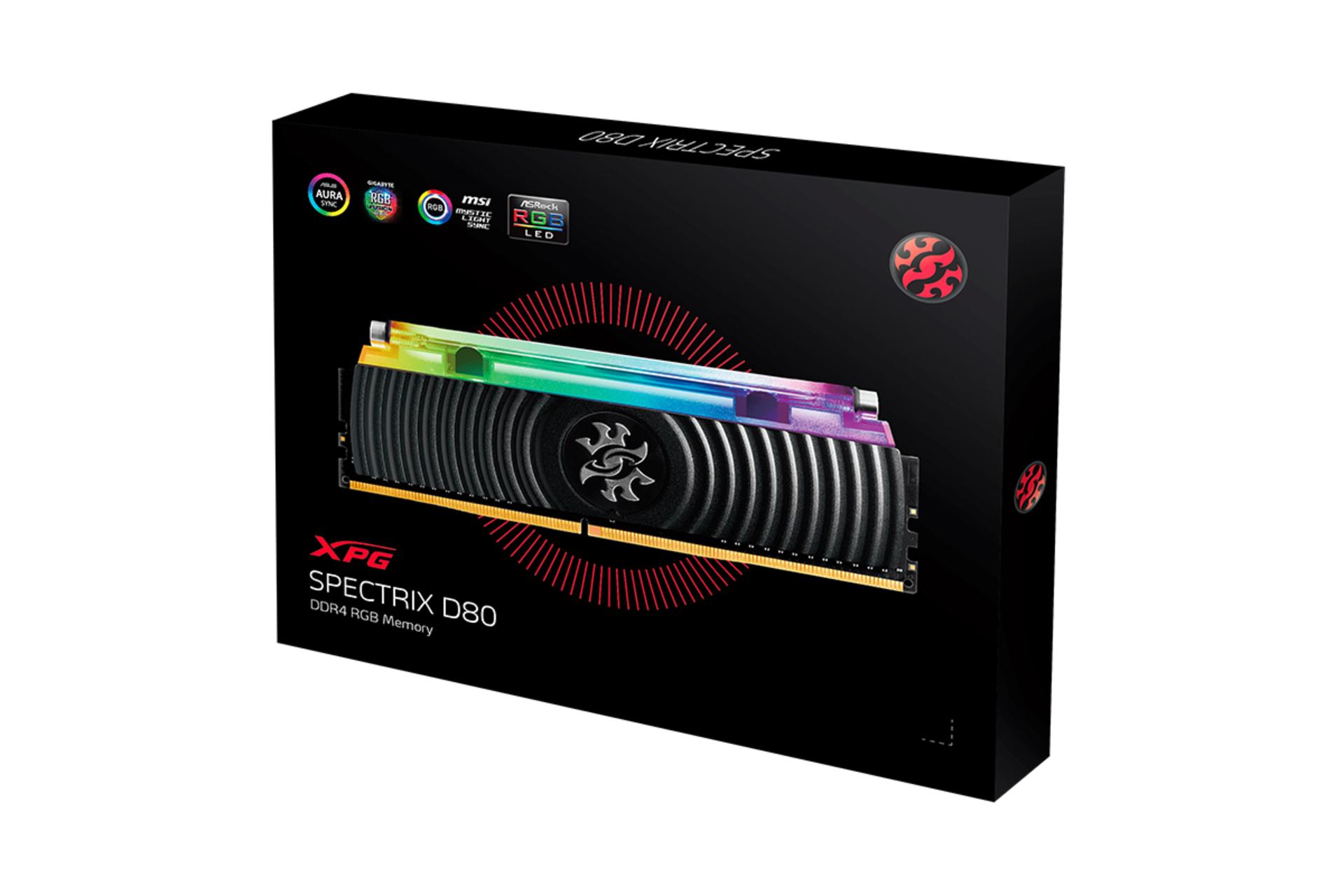 جعبه رم ای دیتا XPG SPECTRIX D80  ظرفیت 8 گیگابایت از نوع DDR4-3200