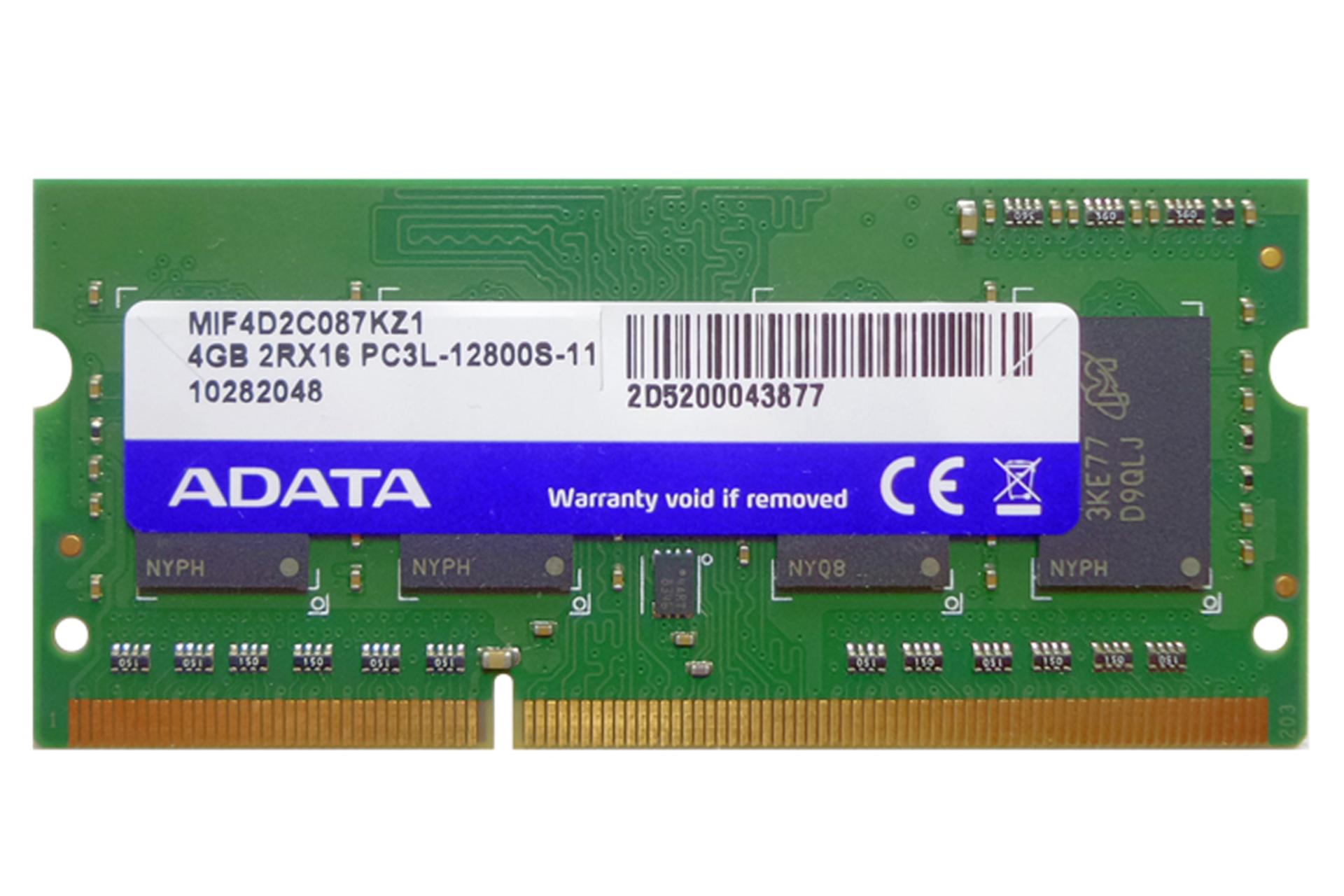 رم ای دیتا MIF4D2C087KZ1 ظرفیت 4 گیگابایت از نوع DDR3-1600