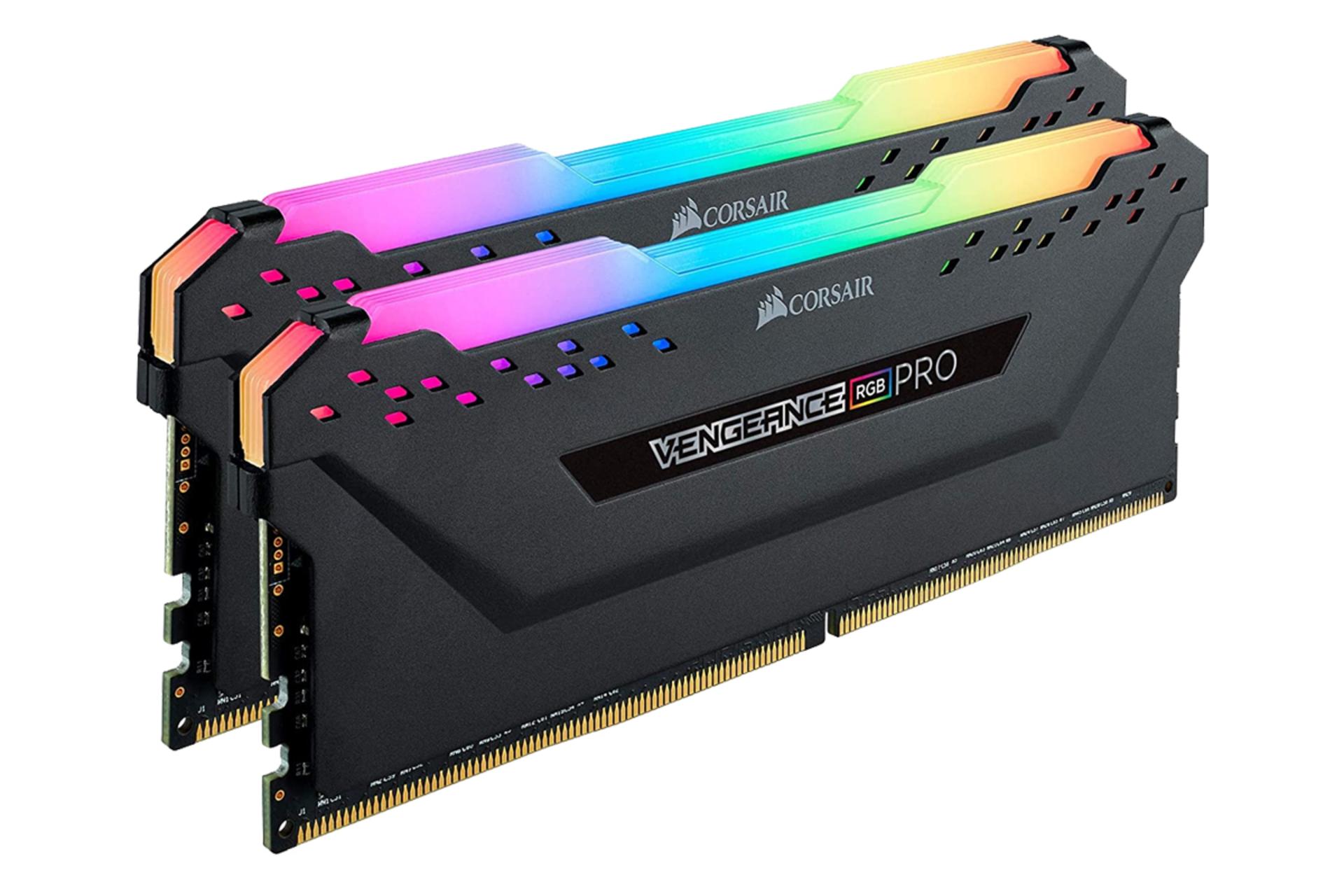 نمای کناری حافظه رم کورسیر VENGEANCE RGB PRO ظرفیت 16 گیگابایت (2x8) از نوع DDR4-3000
