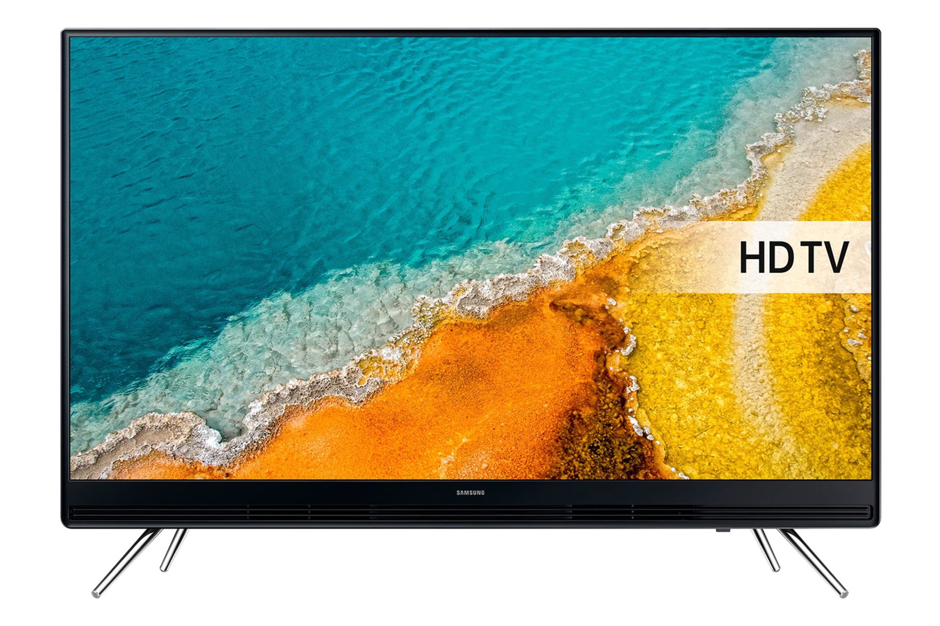 نمای جلو تلویزیون سامسونگ 32K4100 با صفحه روشن