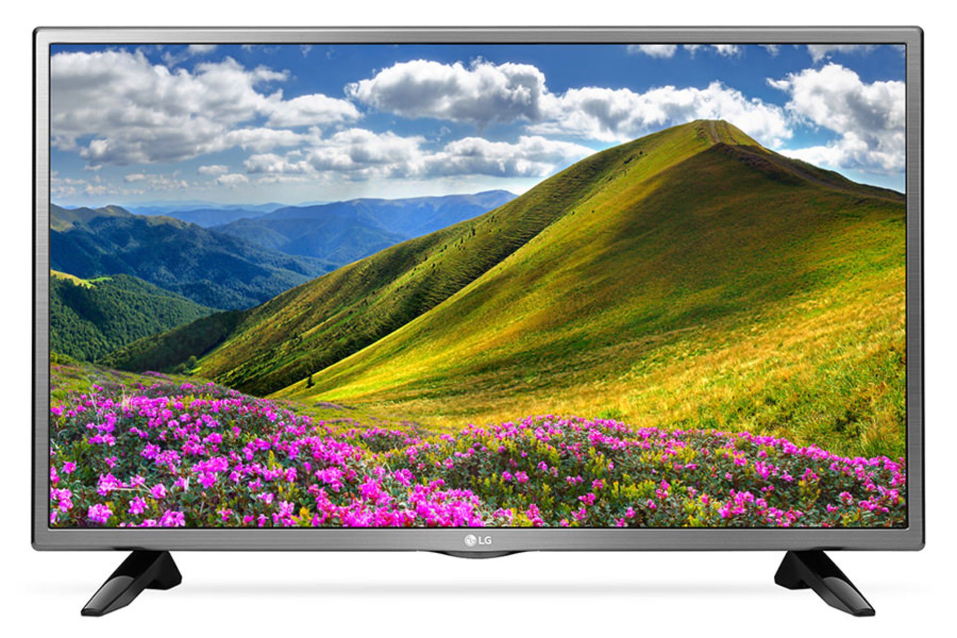 نمای جلو تلویزیون ال جی LG LJ570U مدل 32 اینچ با صفحه روشن