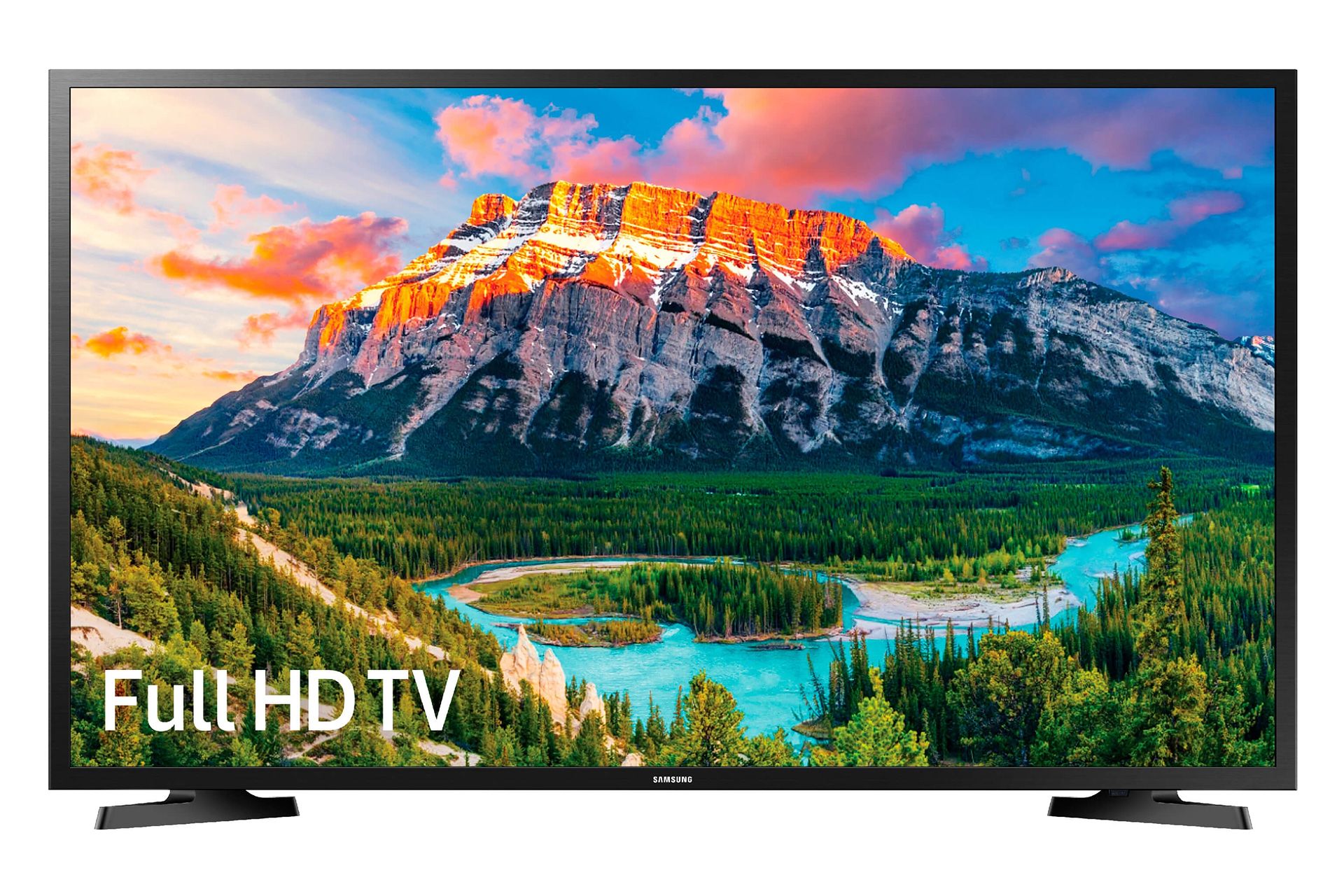 نمای جلو تلویزیون سامسونگ N5000 مدل 32 اینچ با صفحه روشن