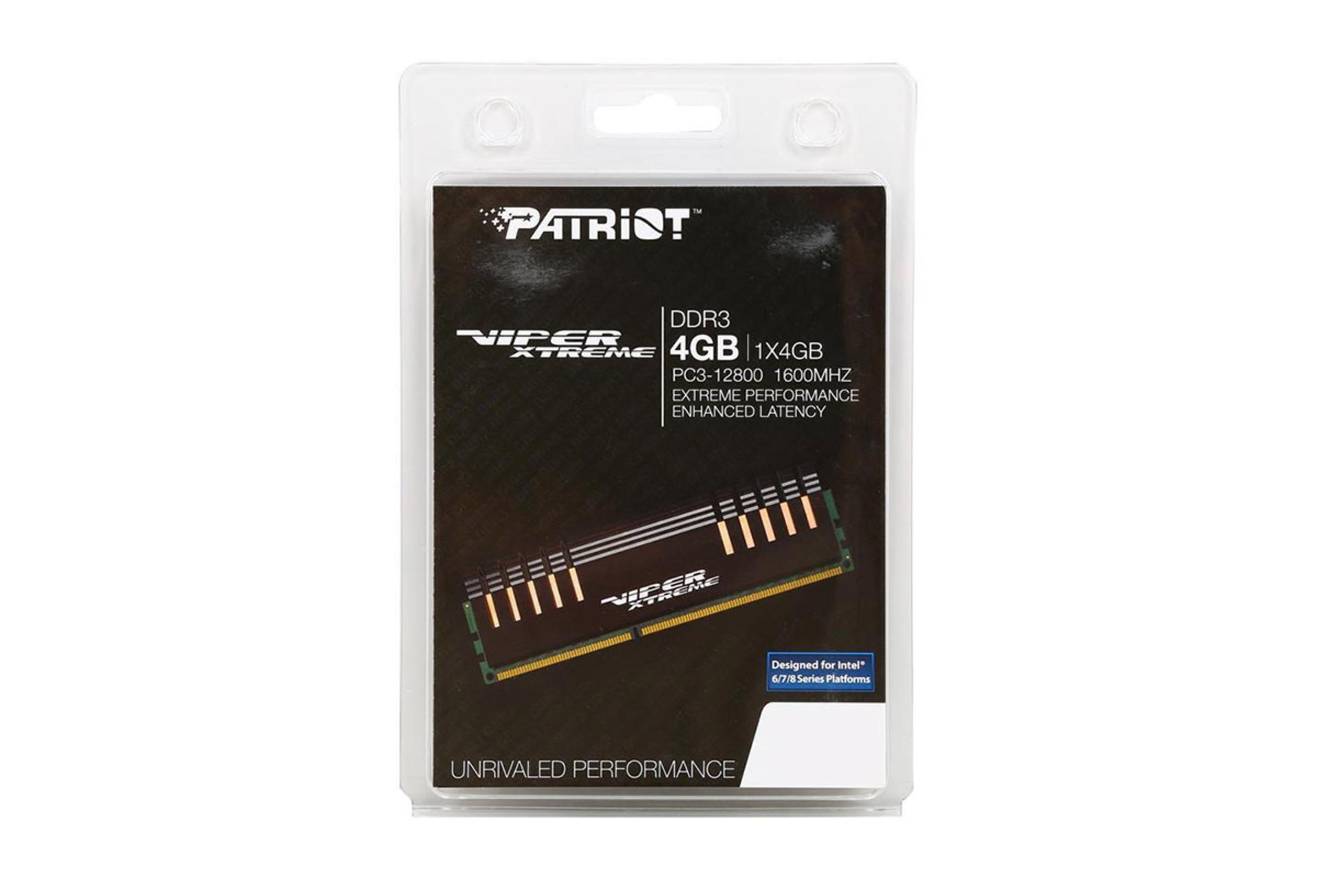 حافظه رم پاتریوت VIPER XTREME ظرفیت 4 گیگابایت از نوع DDR3-1600 بسته بندی