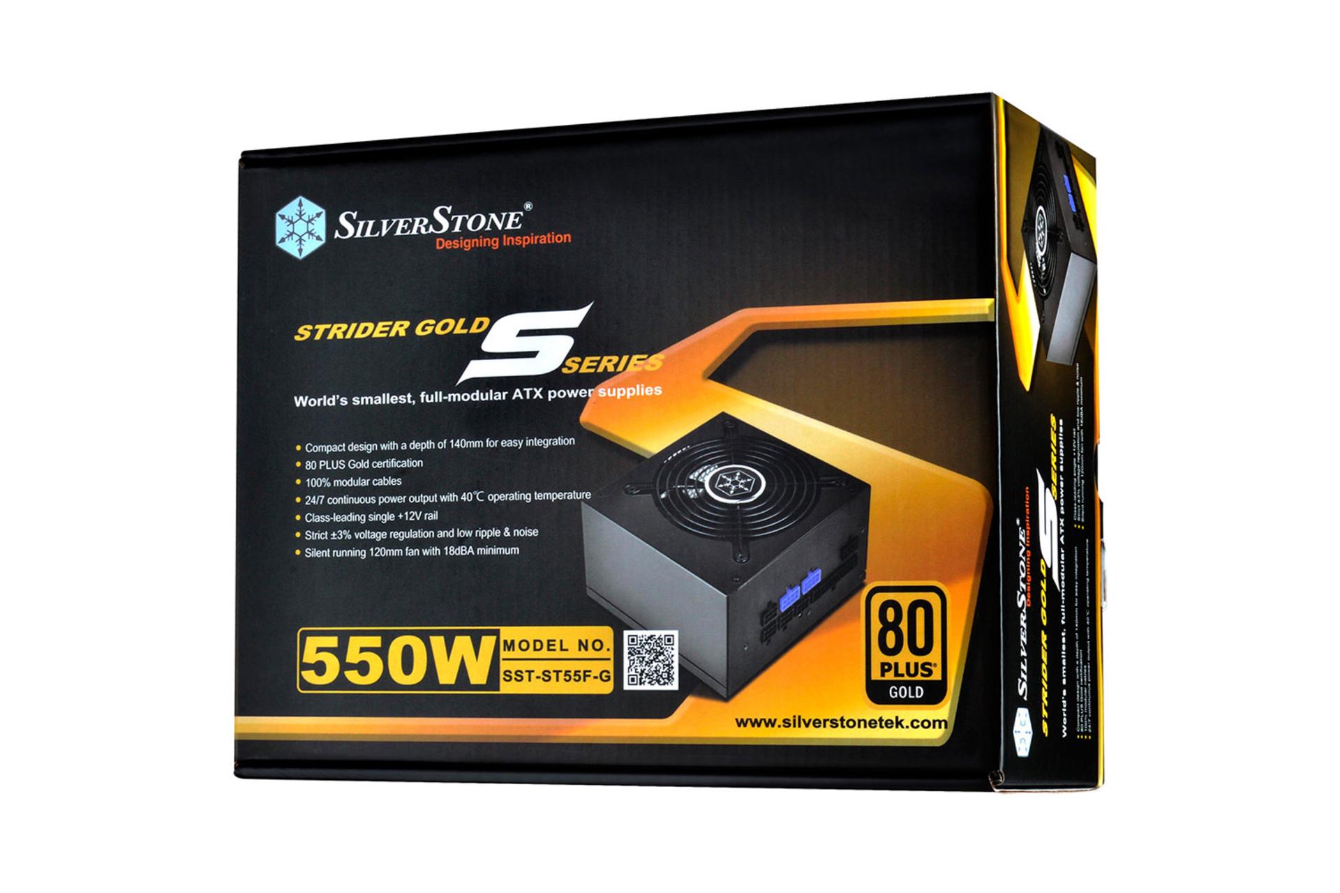پاور کامپیوتر سیلور استون ST55F-G با توان 550 وات بسته بندی
