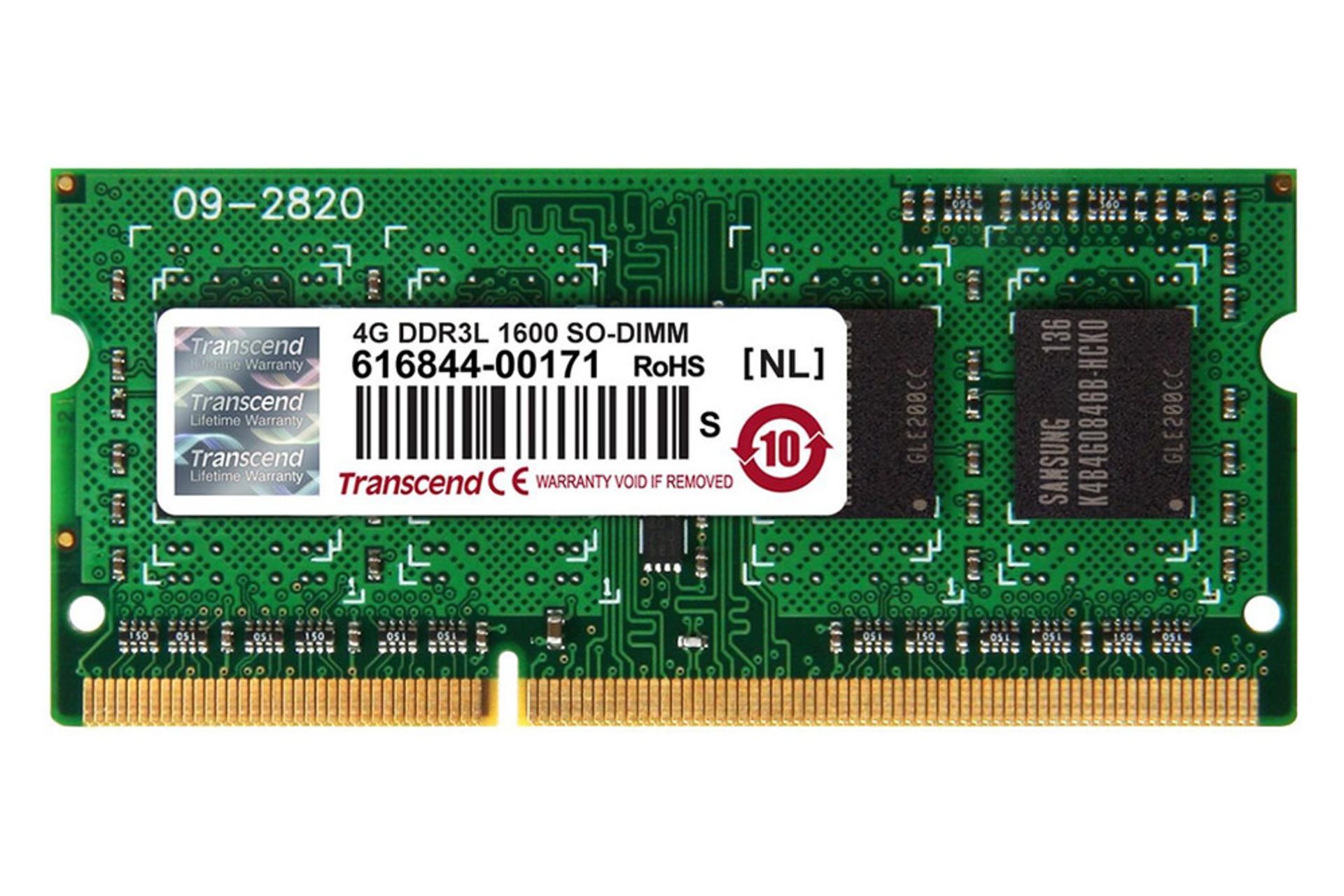 رم ترنسند TS512MSK64W6H ظرفیت 4 گیگابایت از نوع DDR3L-1600
