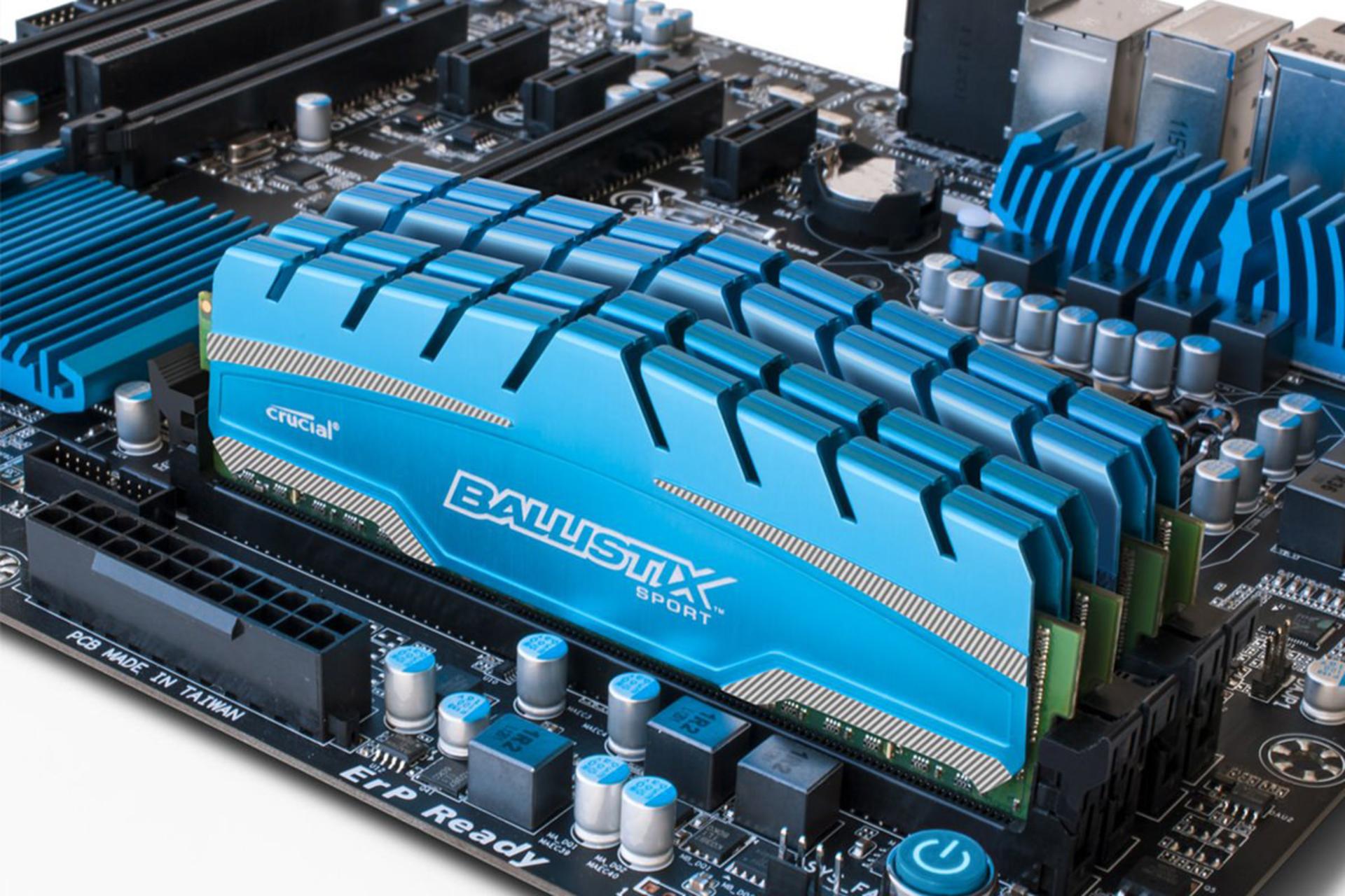 رم کروشیال Ballistix Sport XT ظرفیت 4 گیگابایت از نوع DDR3-1866 نصب شده روی مادربرد