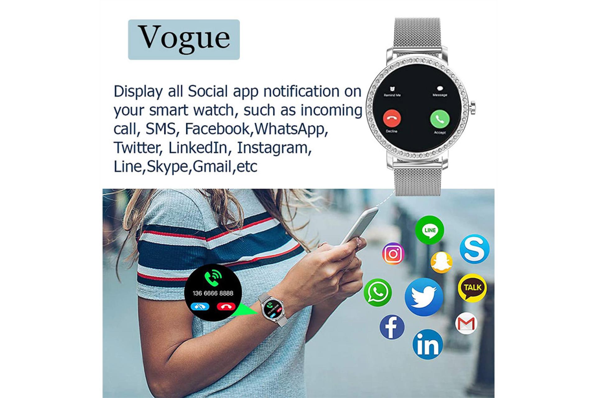 ساعت هوشمند ویکوشا Vogue نوتیفیکیشن