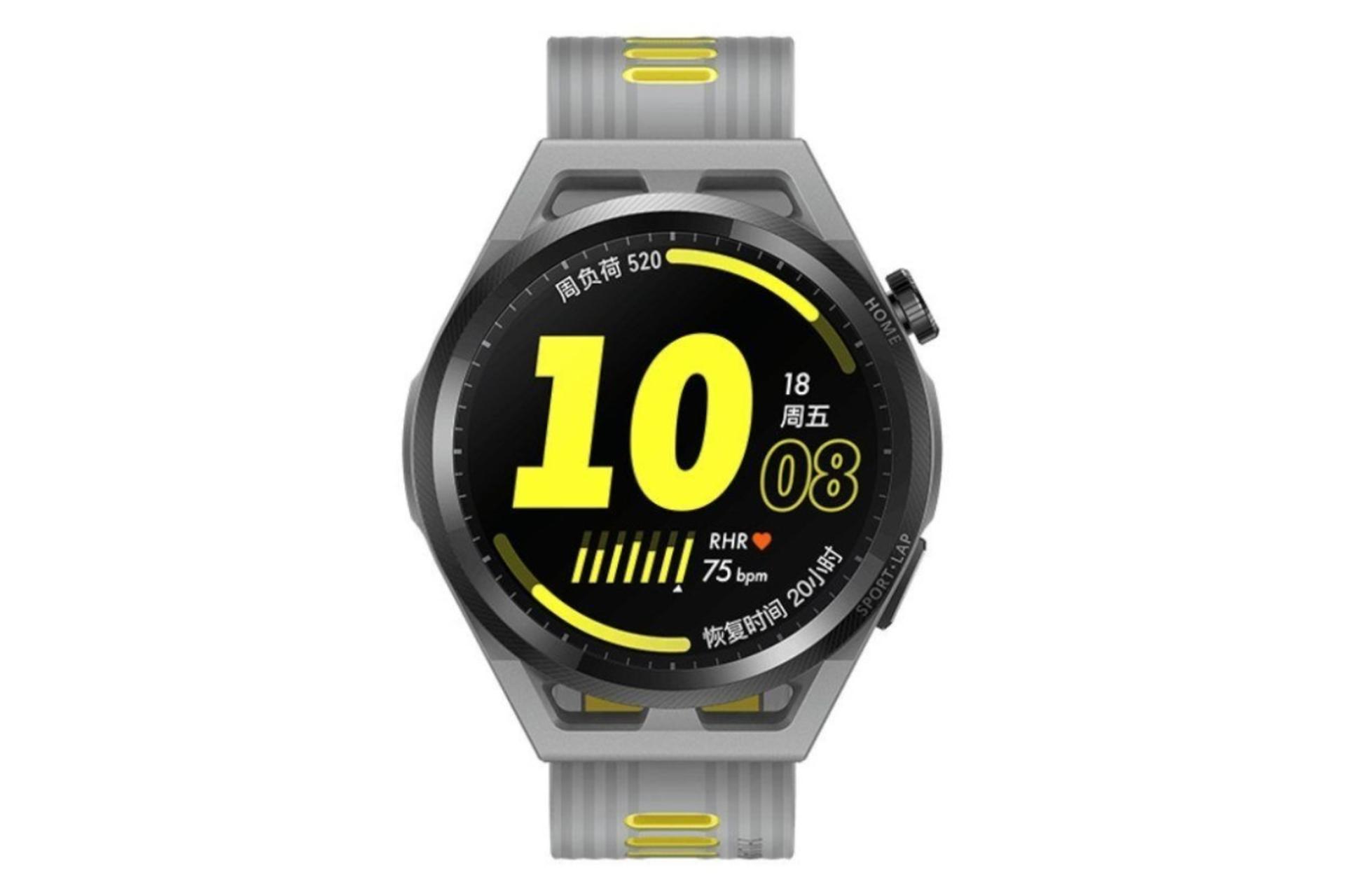 نمای روبرو اسمارت واچ هواوی واچ Huawei Watch GT Runner خاکستری