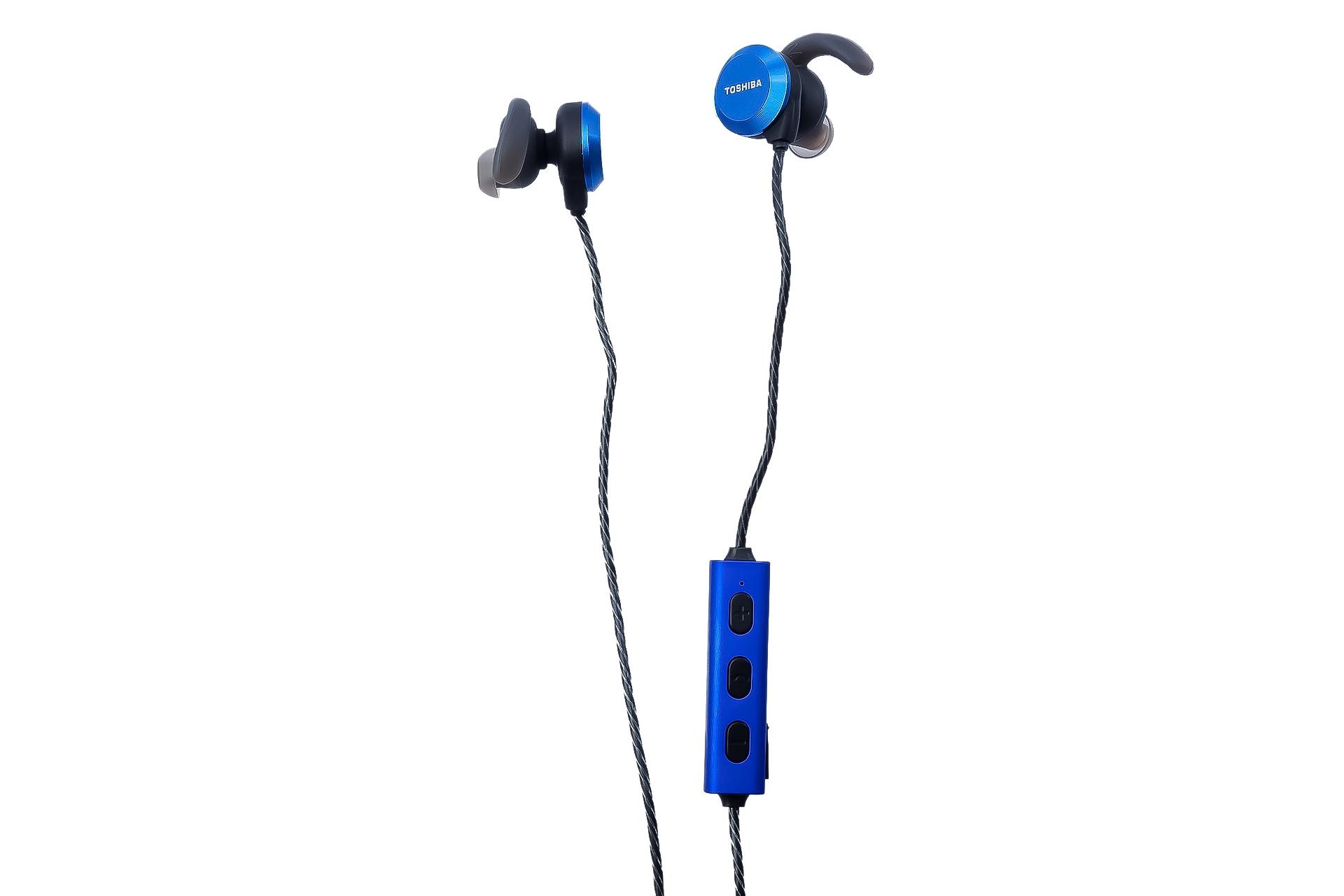 نمای کناری هدفون بی سیم توشیبا Toshiba RZE-BT300E آبی