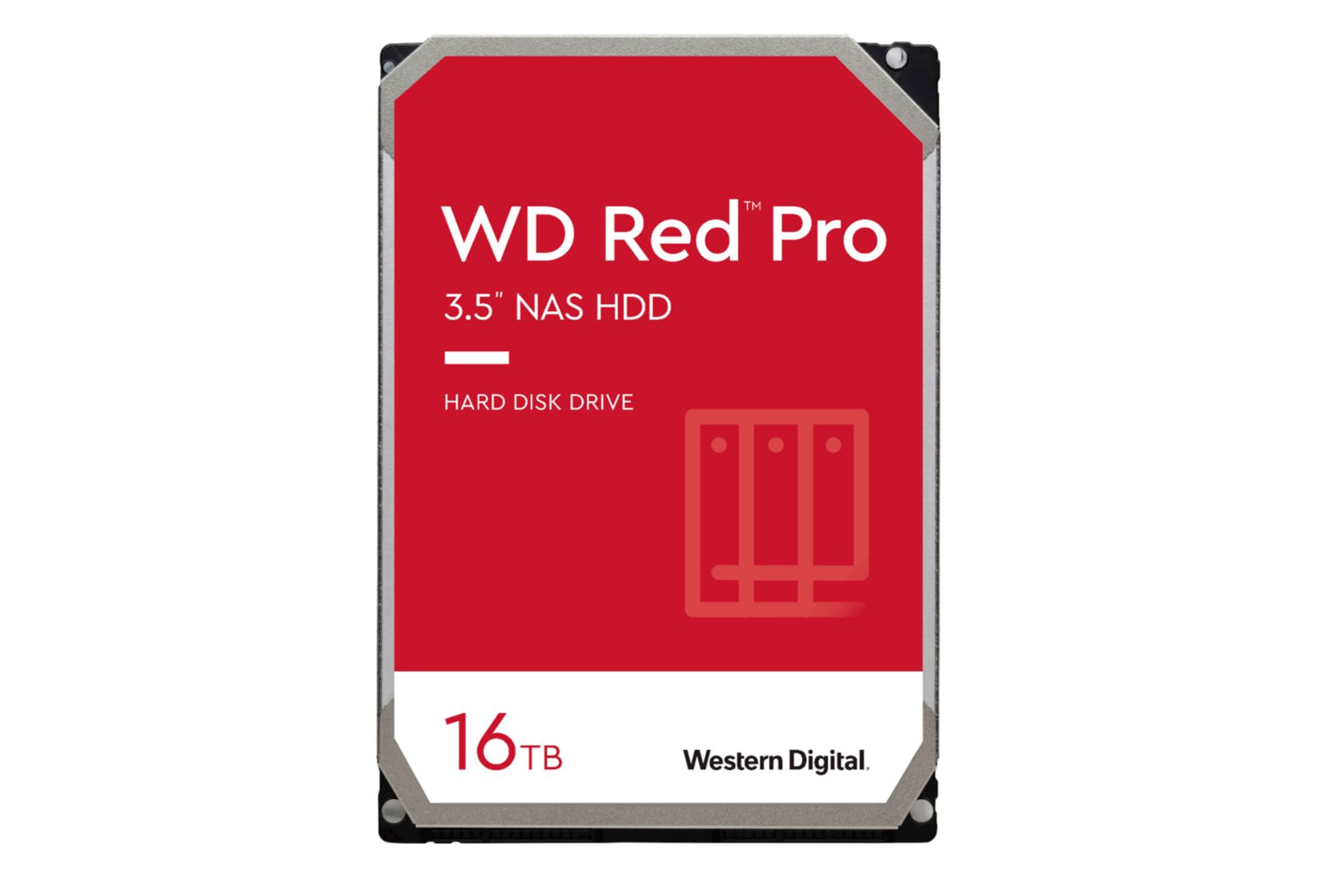 نمای روبرو هارد دیسک وسترن دیجیتال Red Pro WD161KFGX ظرفیت 16 ترابایت