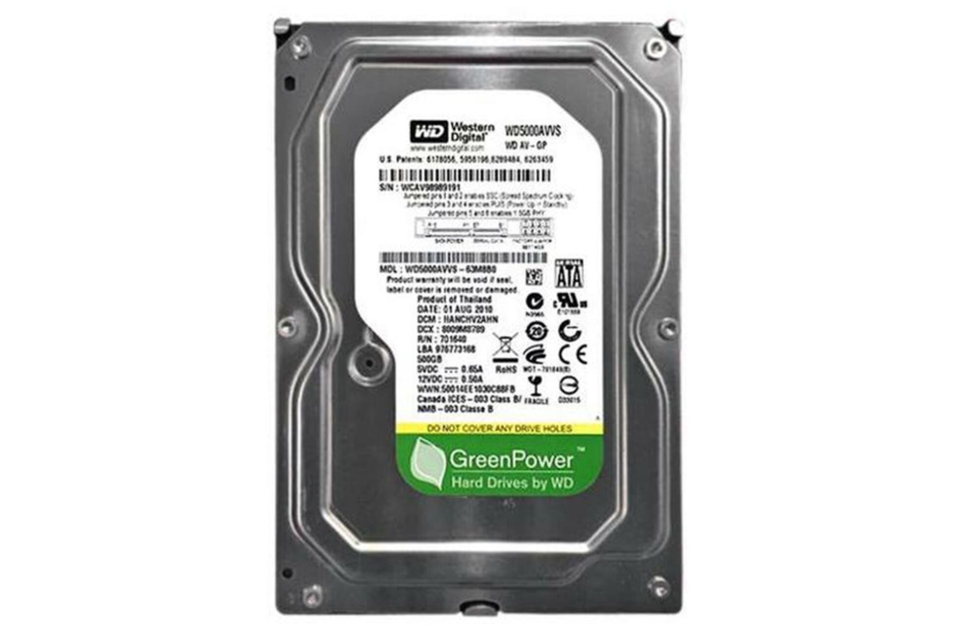 هارد دیسک وسترن دیجیتال AV-GP WD5000AVVS ظرفیت 500 گیگابایت