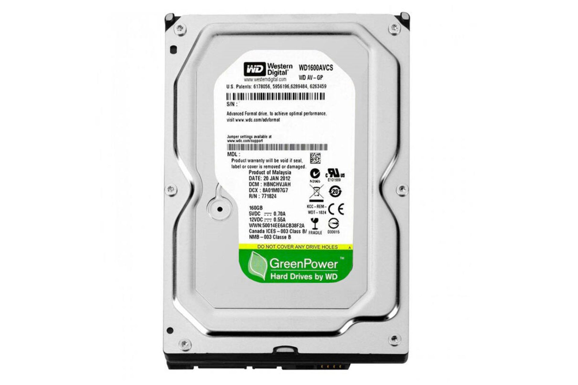 وسترن دیجیتال Green WD1600AVCS ظرفیت 160 گیگابایت
