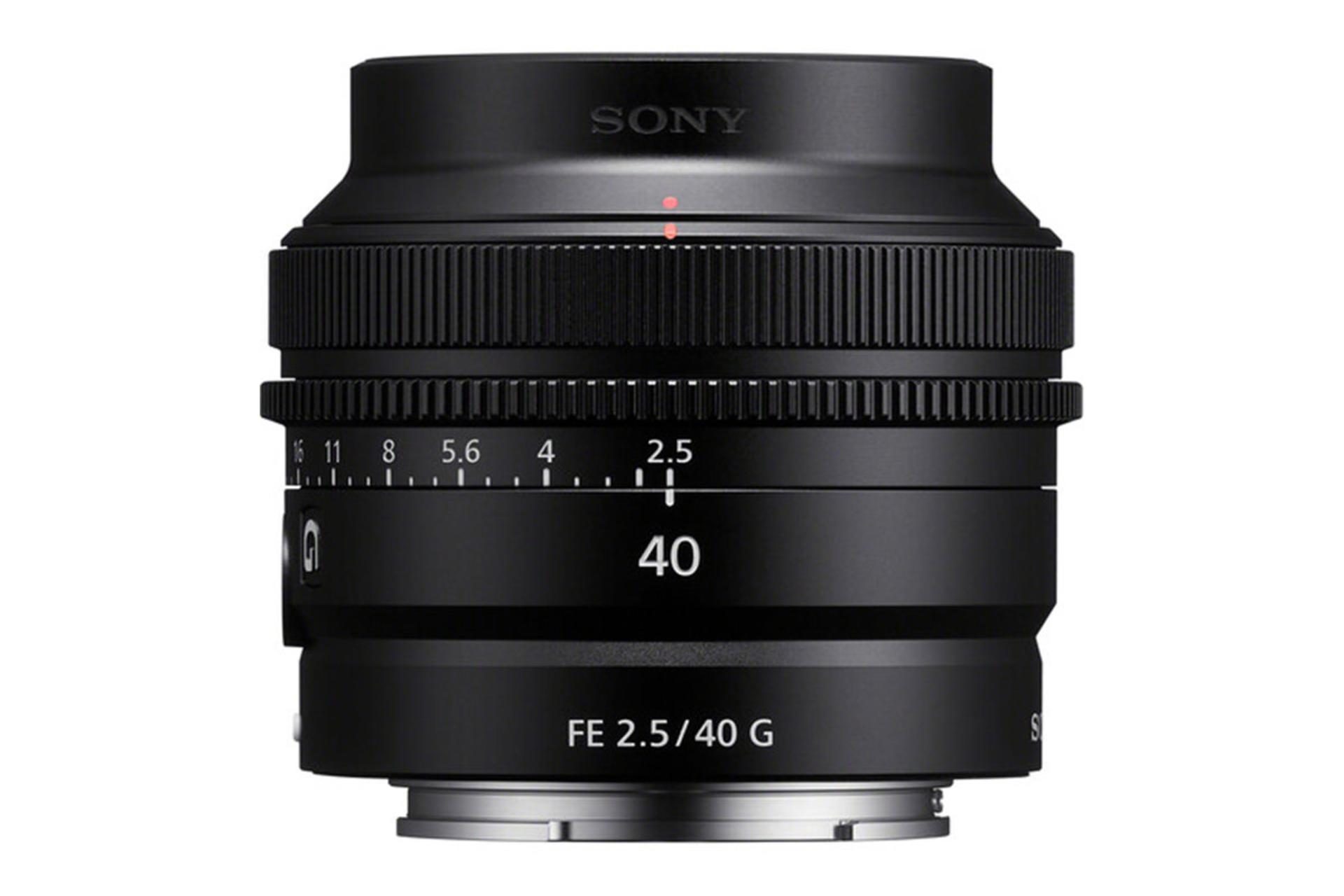 لنز سونی FE 40mm F2.5 G نمای روبرو 40میلی متری
