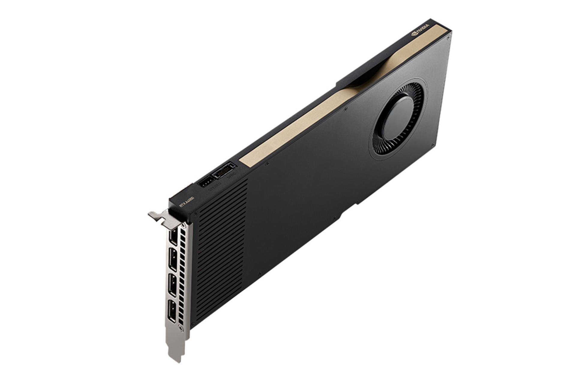 کارت گرافیک انویدیا RTX A4000 نمای پهلو