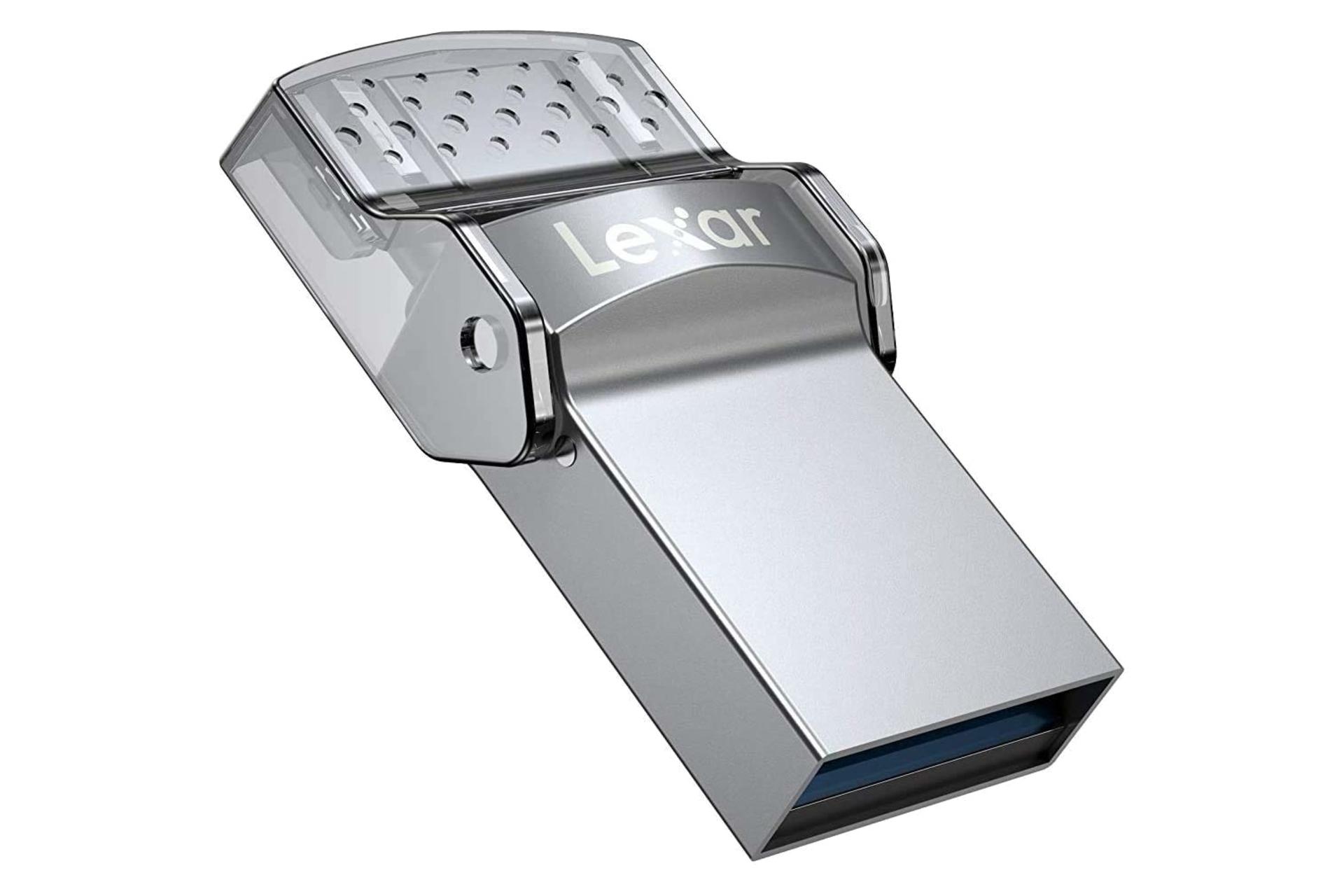 نمای چپ فلش مموری لکسار Lexar JumpDrive Dual Drive D35c