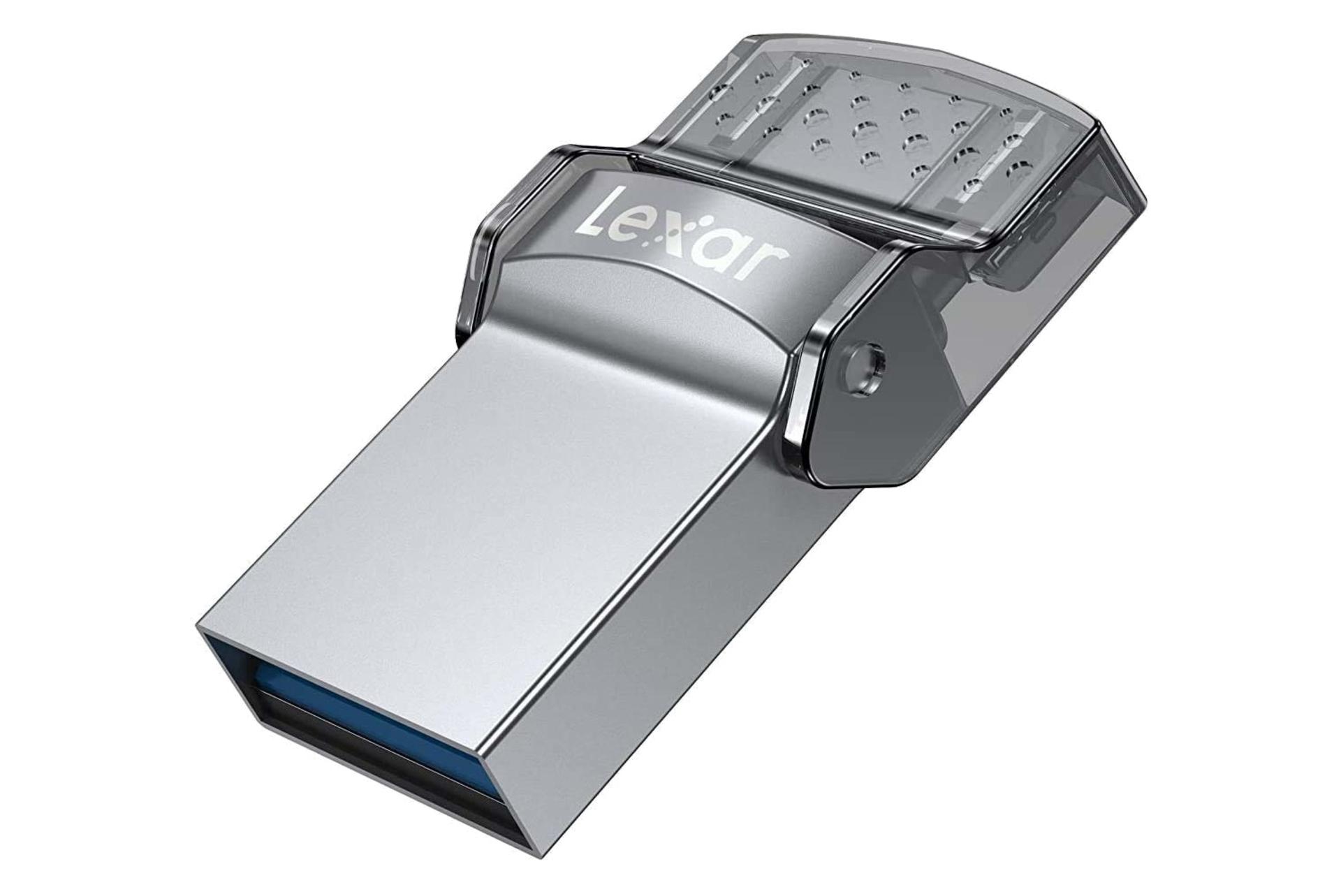 نمای راست فلش مموری لکسار Lexar JumpDrive Dual Drive D35c