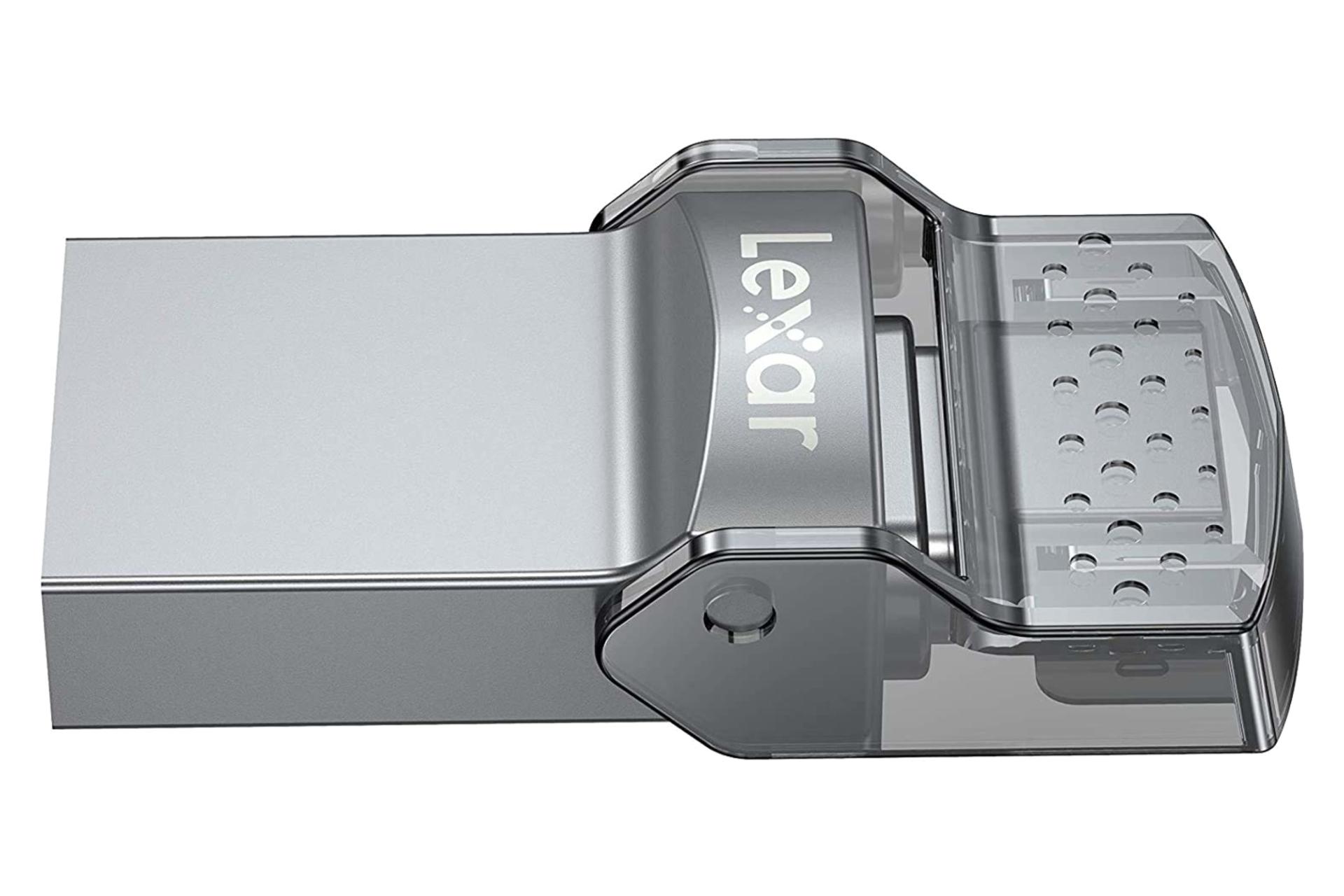 نمای جانبی فلش مموری لکسار Lexar JumpDrive Dual Drive D35c