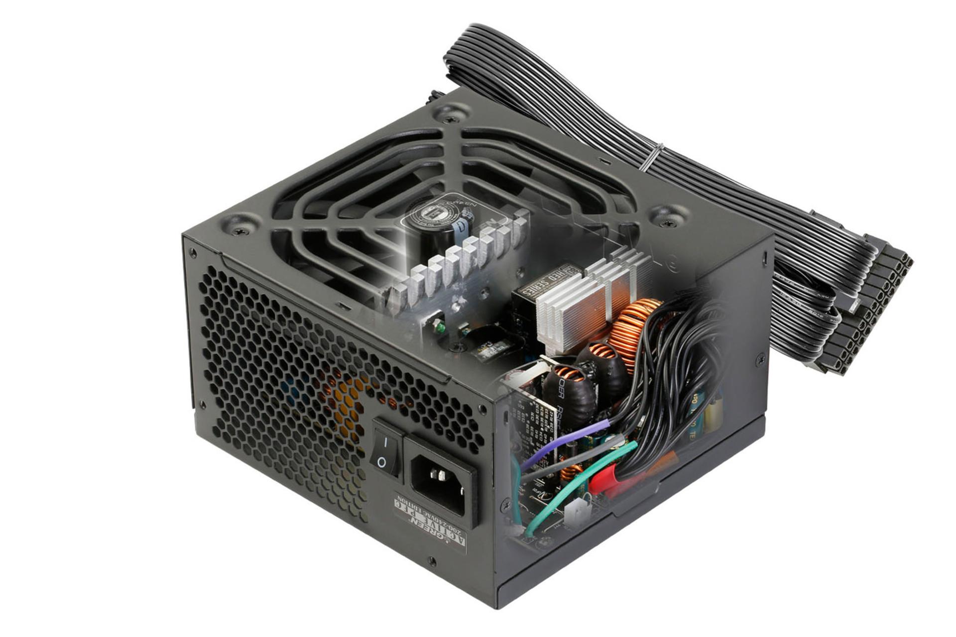 نمای بریده پاور کامپیوتر گرین GP430A-HED با توان 430 وات